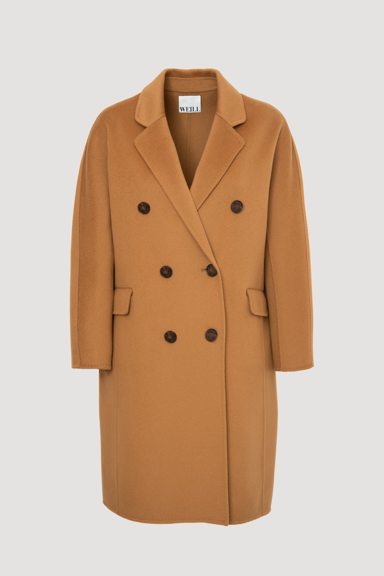 Reversible wool and cashmere coat