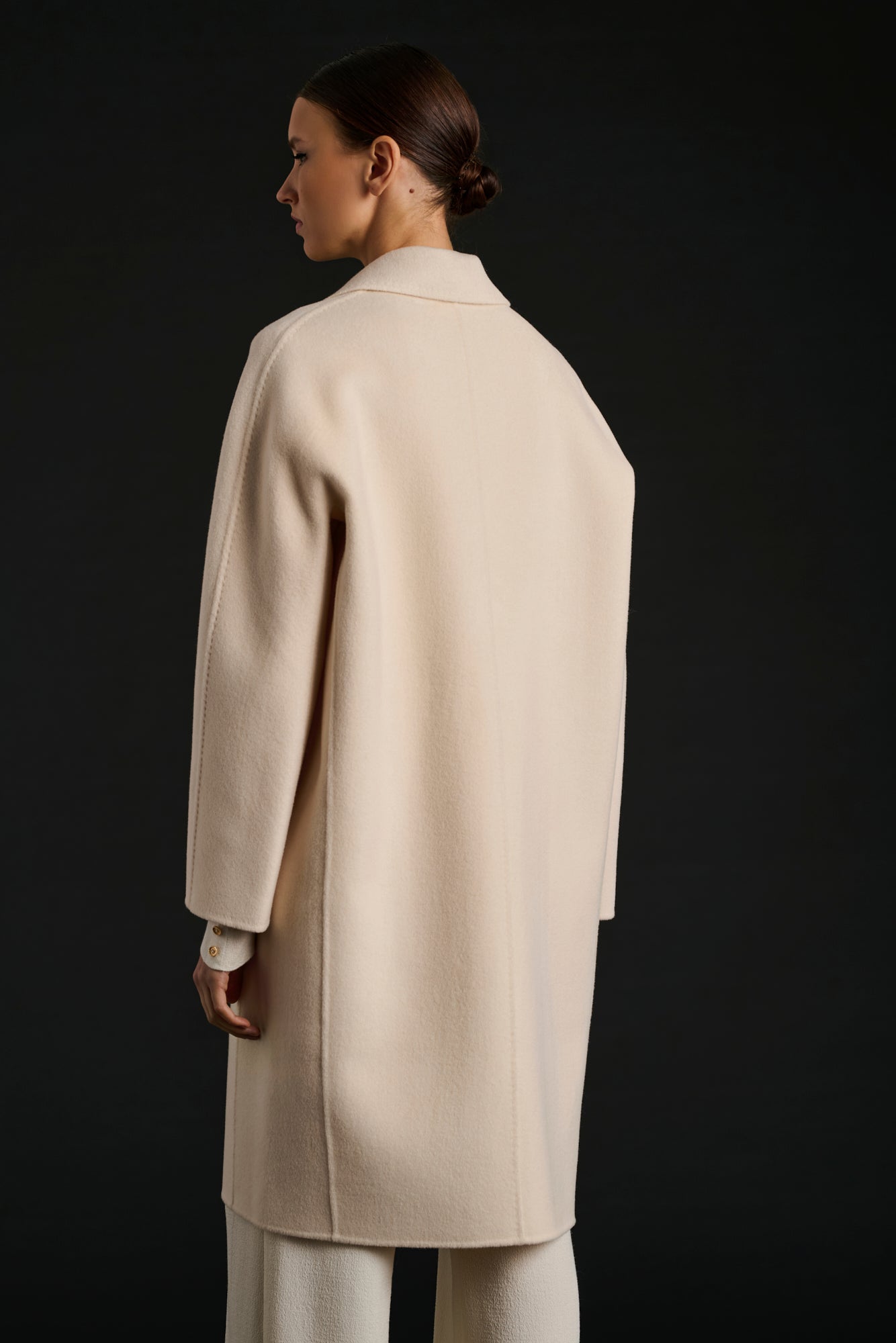 Manteau double face en laine et cachemire