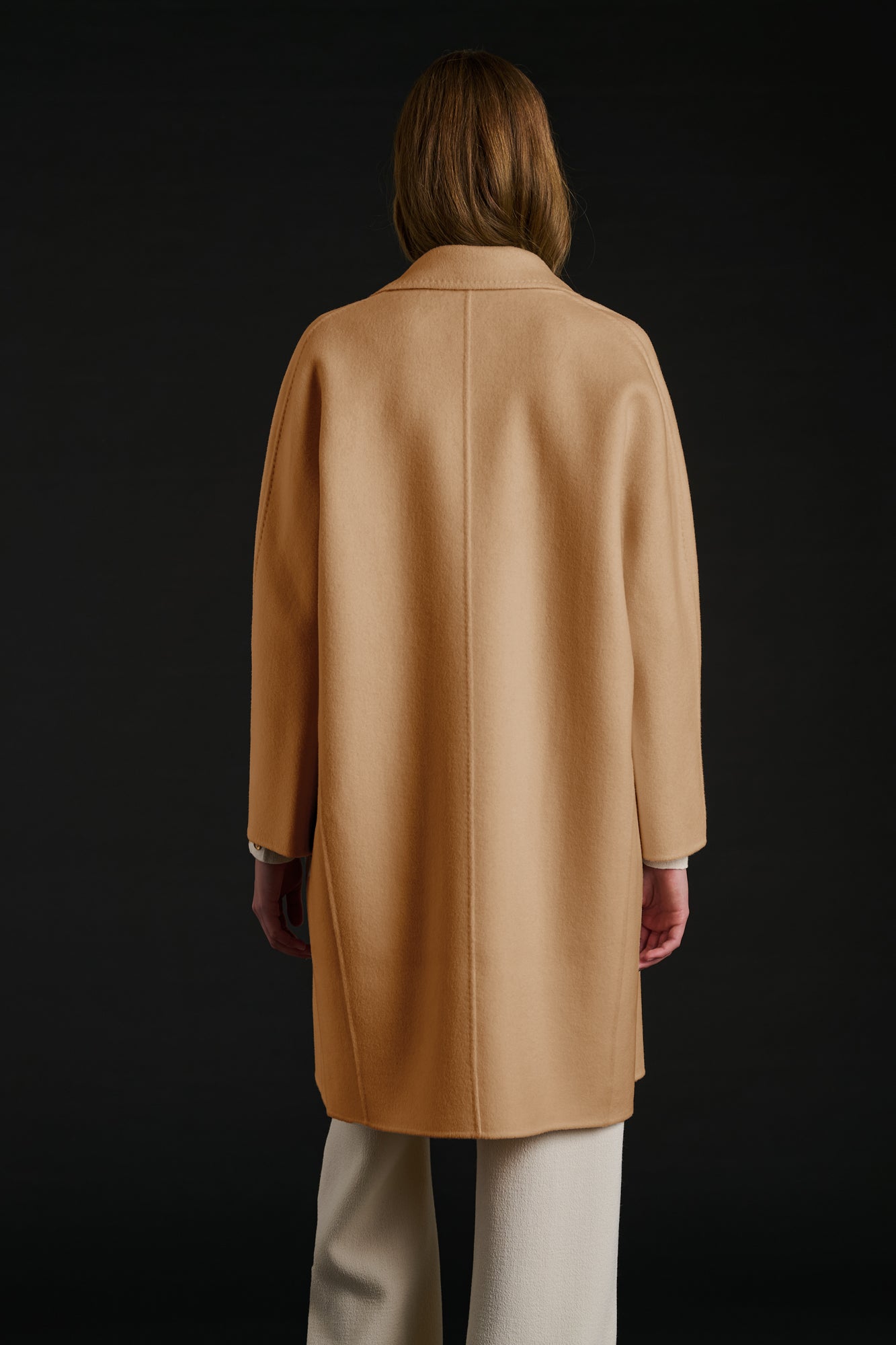 Manteau double face en laine et cachemire