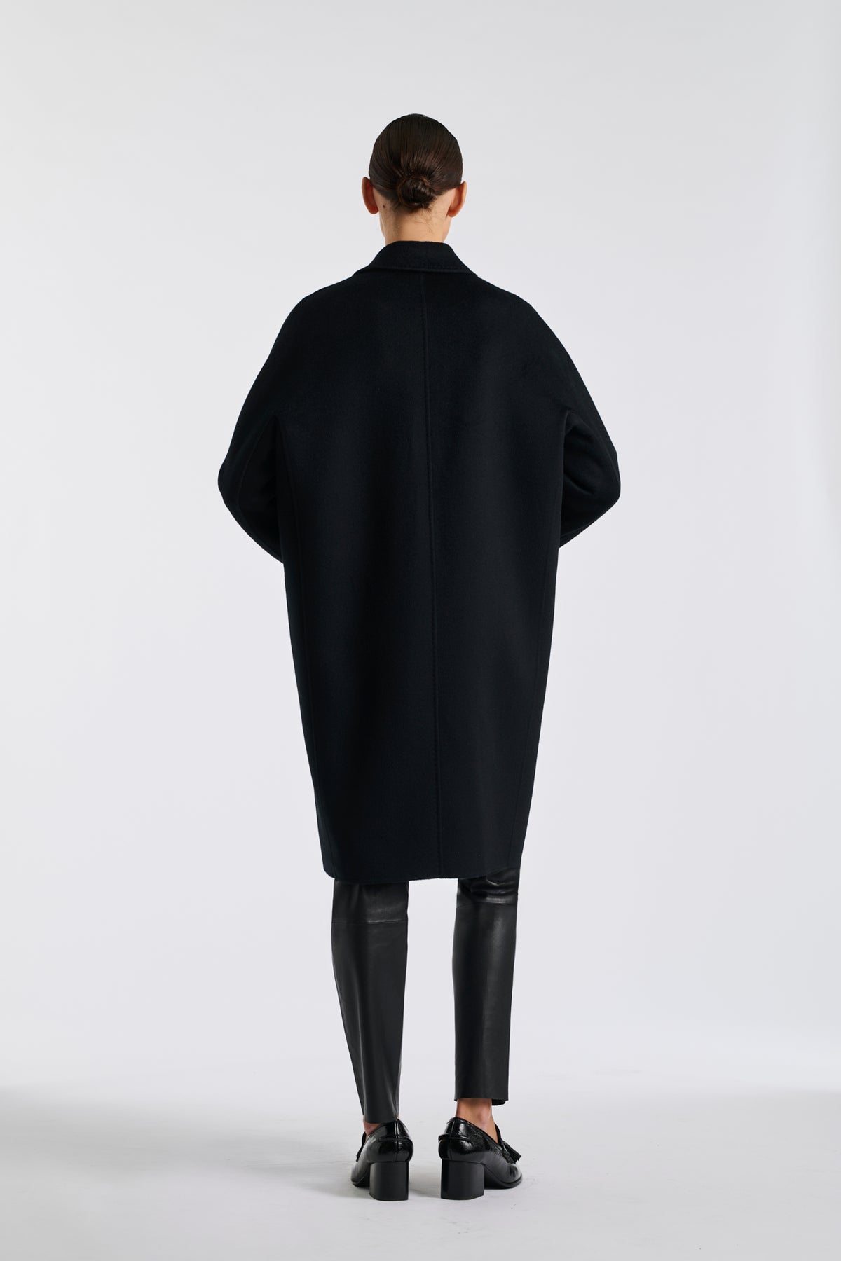 Manteau double face en laine et chamire