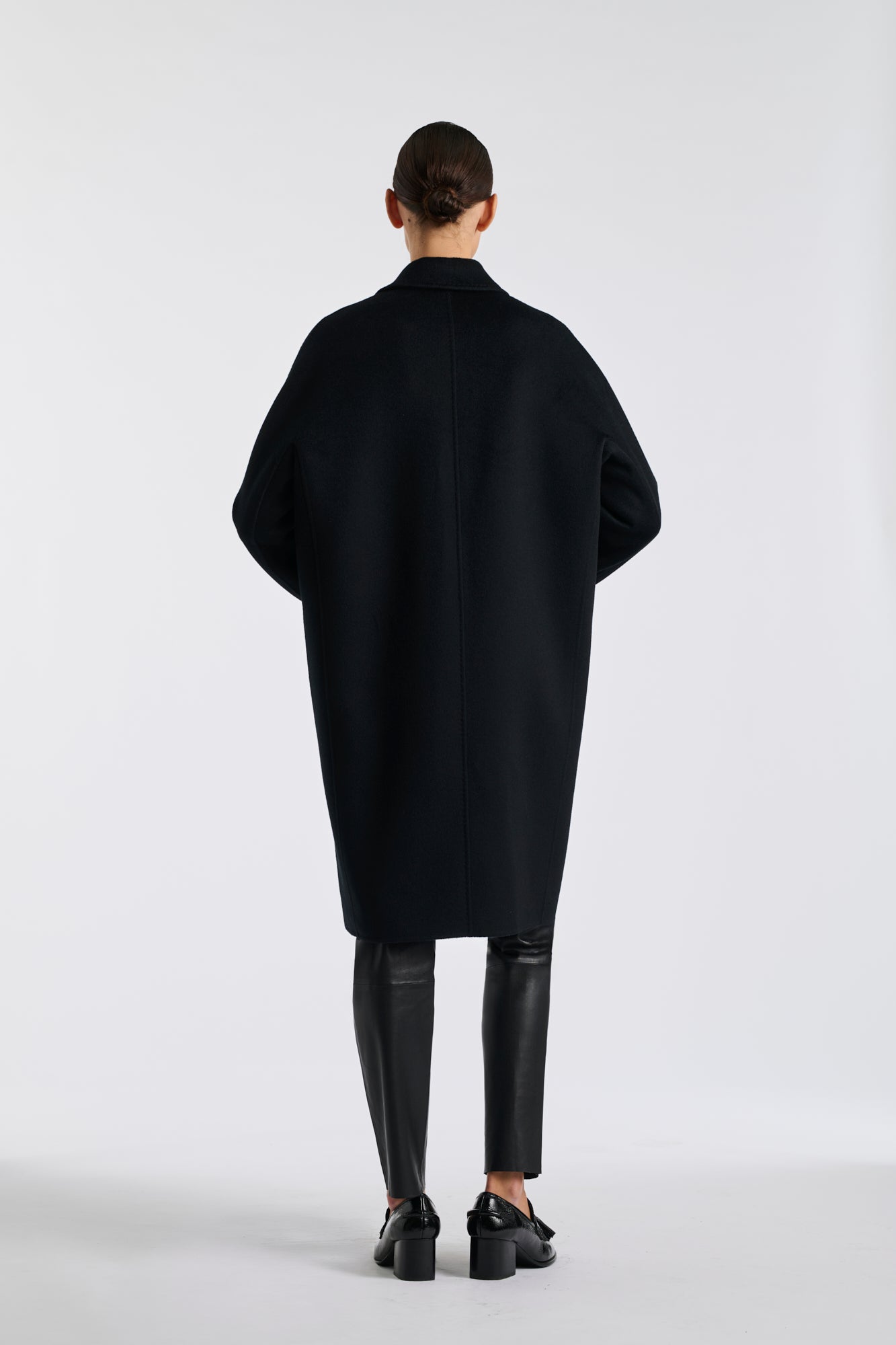 Manteau double face en laine et cachemire