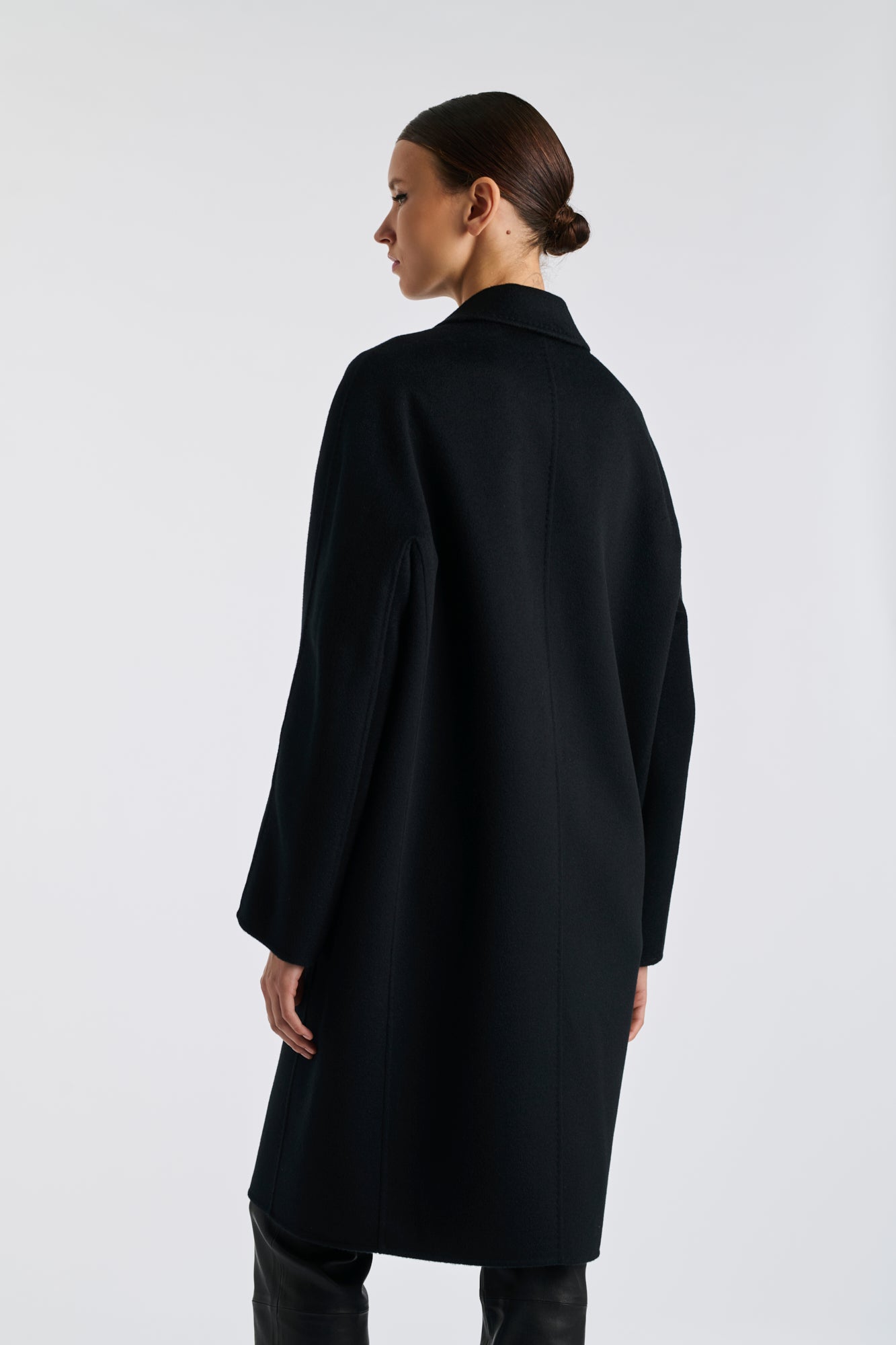 Manteau double face en laine et cachemire