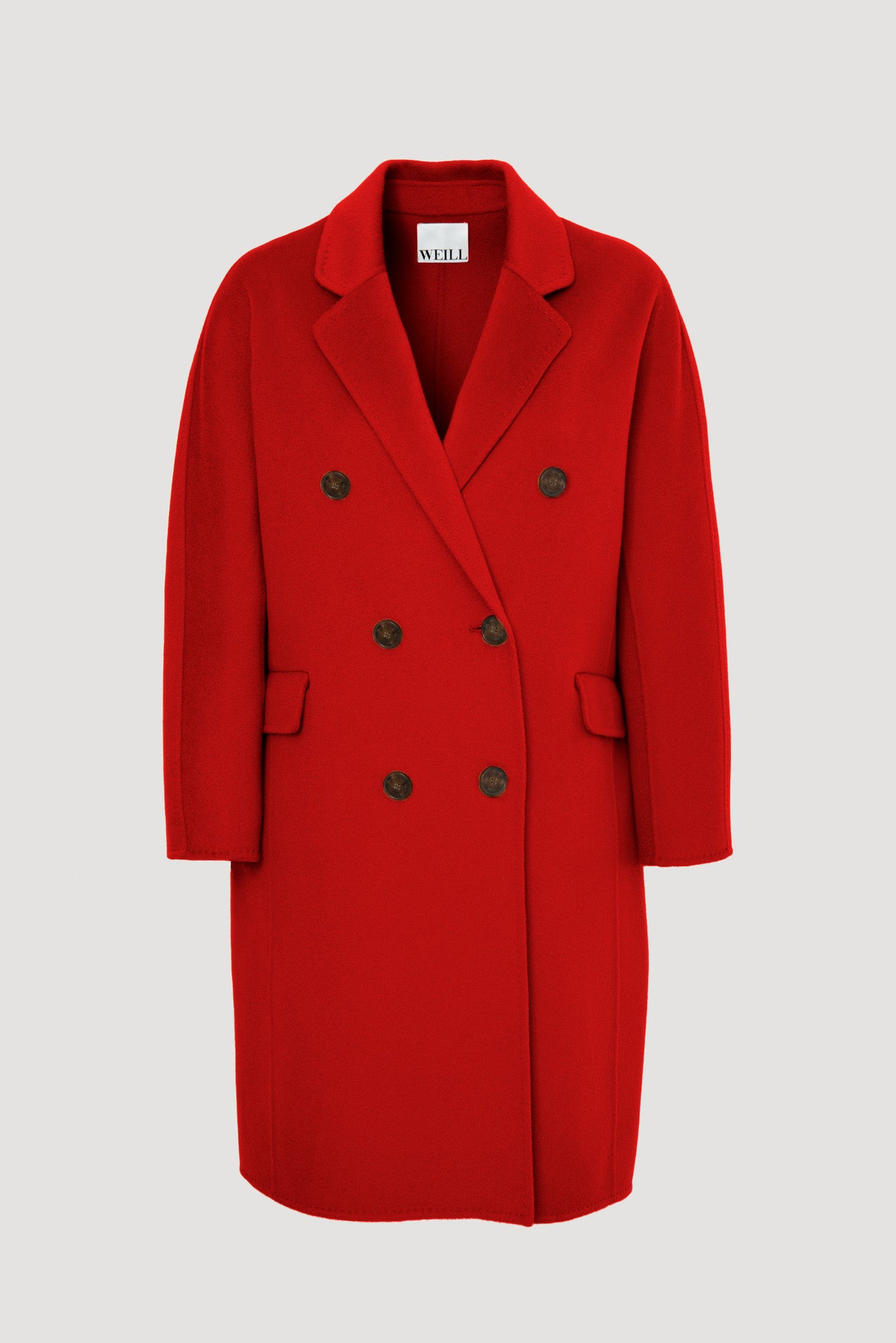 Reversible wool and cashmere coat