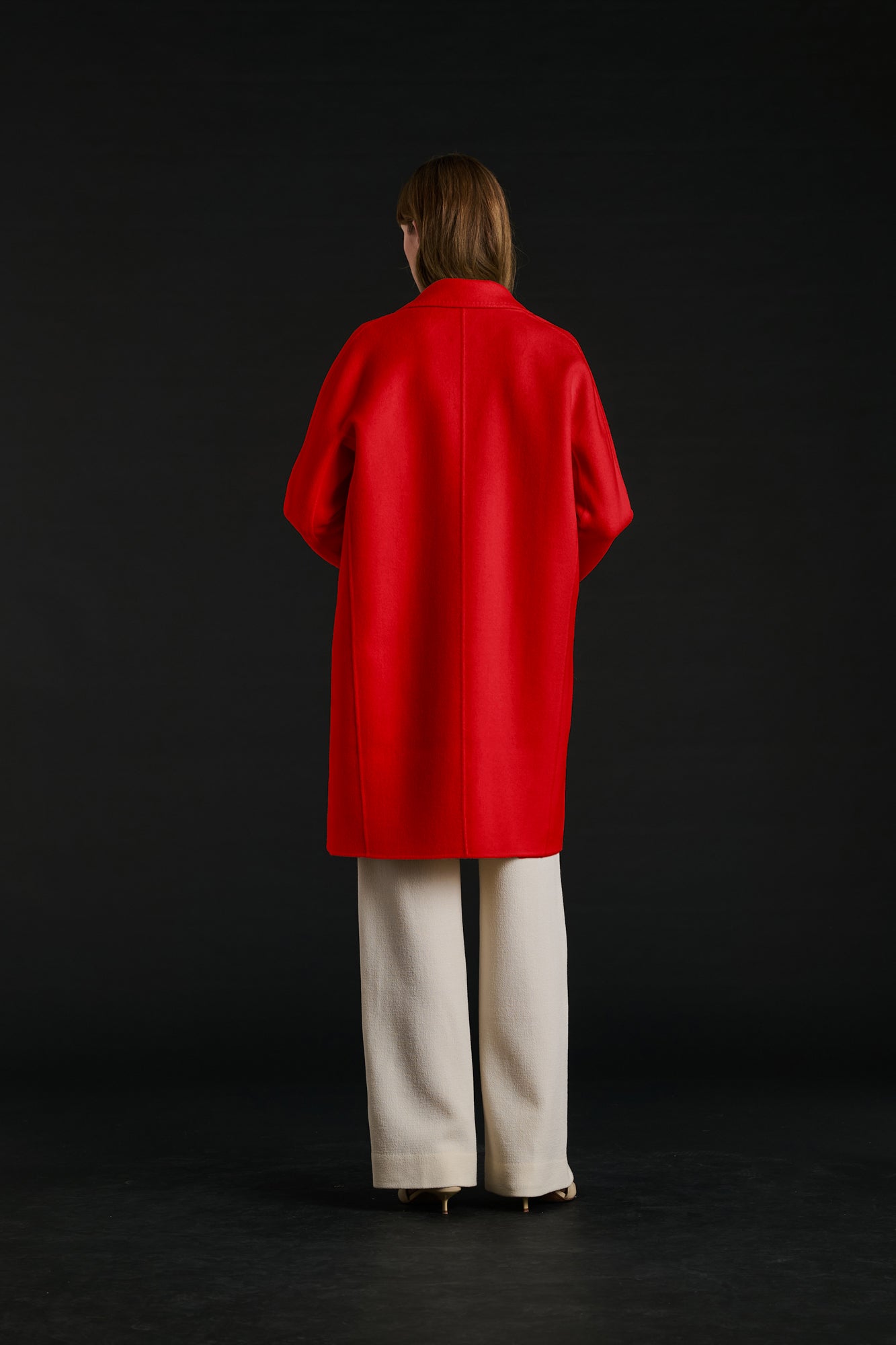 Manteau double face en laine et cachemire