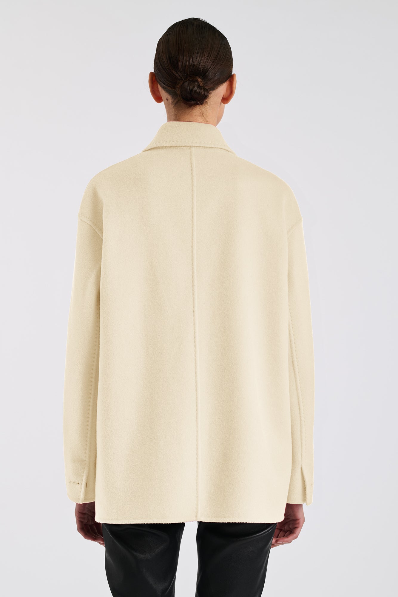 Reversible wool and cashmere coat