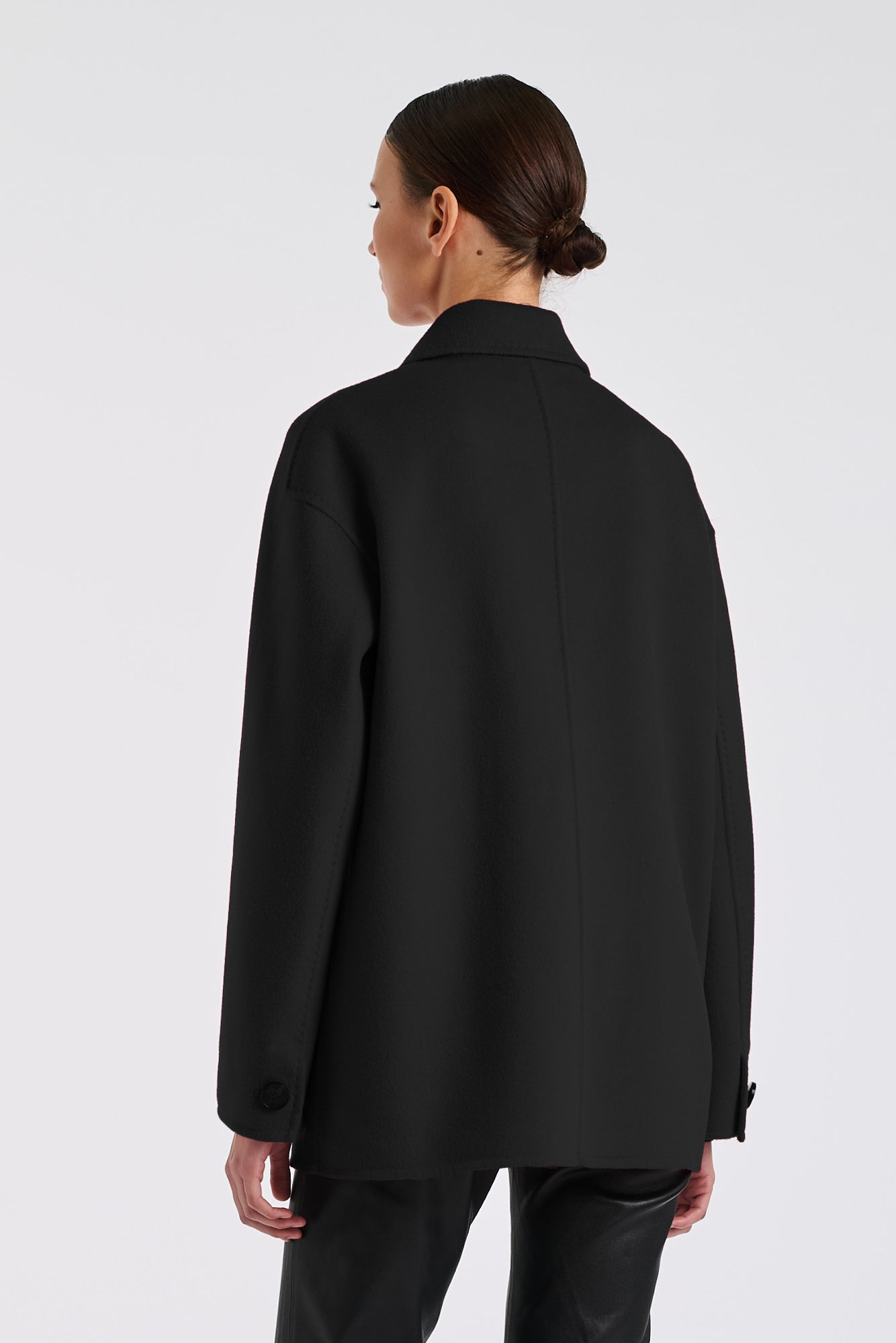 Reversible wool and cashmere coat
