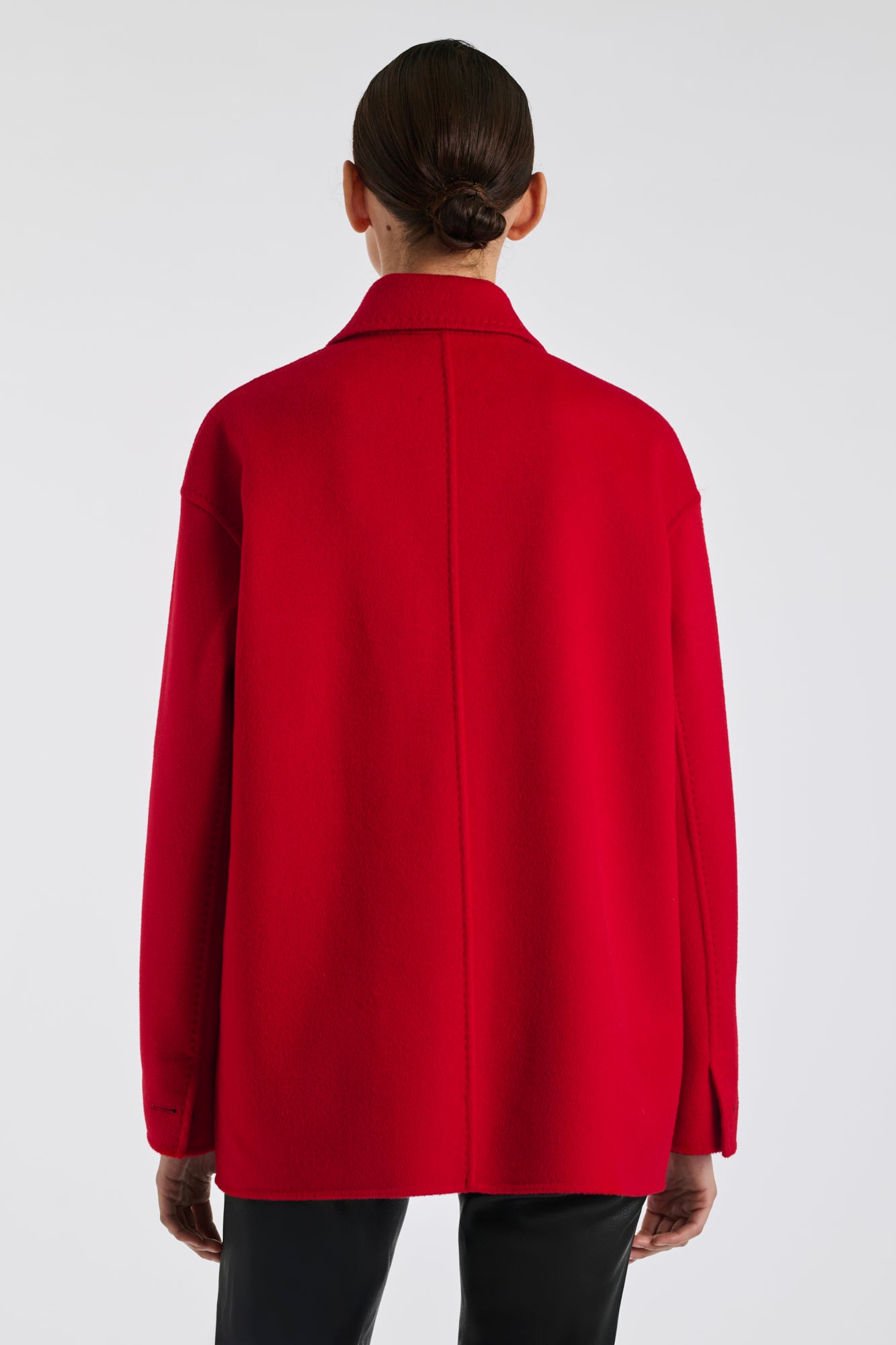 Paletôt double face en laine et cachemire