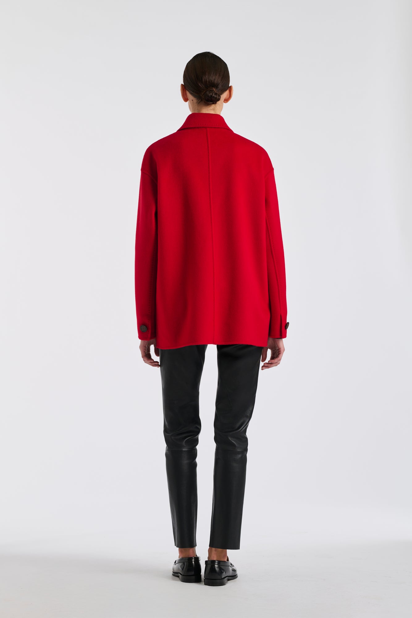 Paletôt double face en laine et cachemire