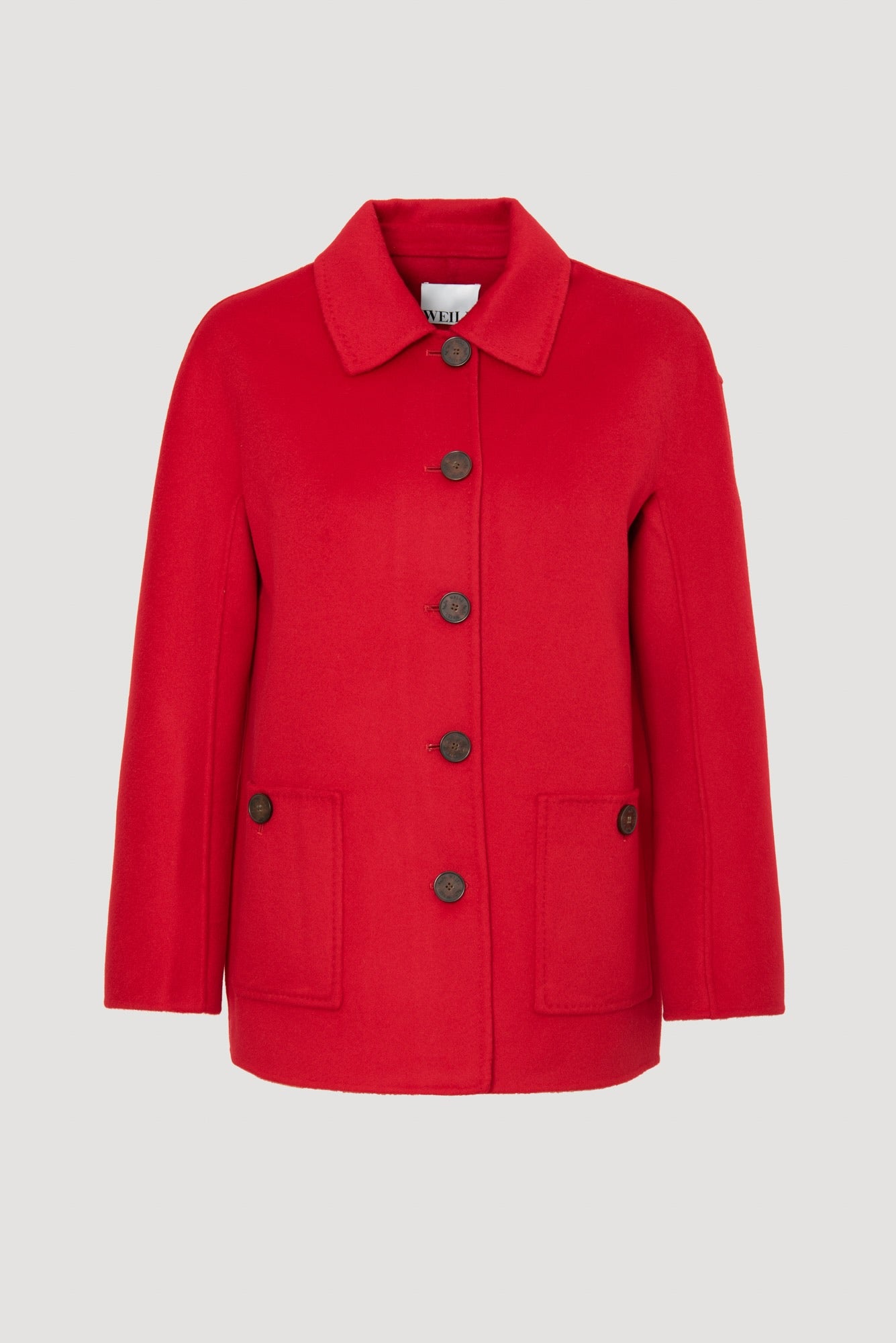 Paletôt double face en laine et cachemire