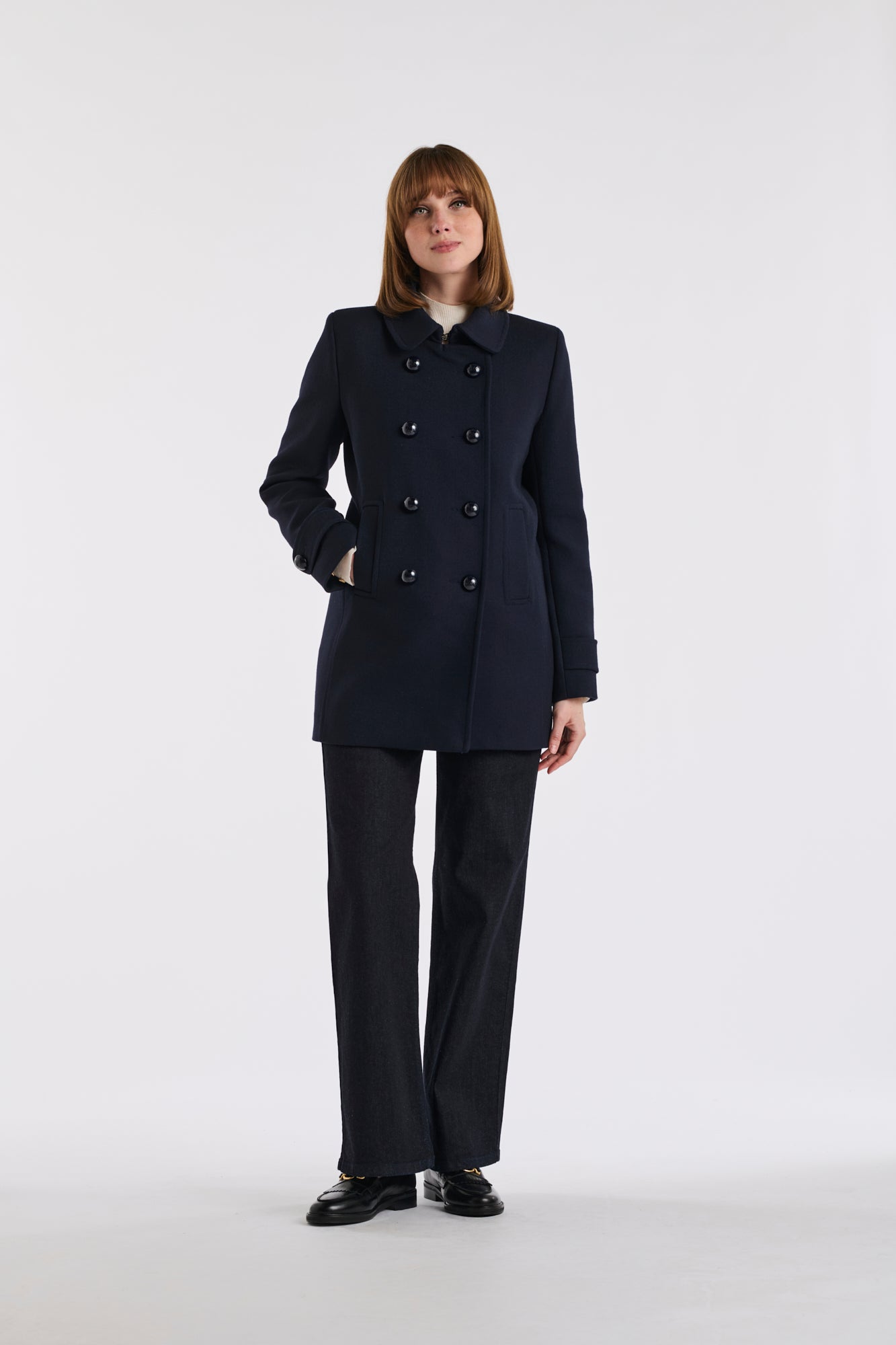 Virgin wool blend pea coat