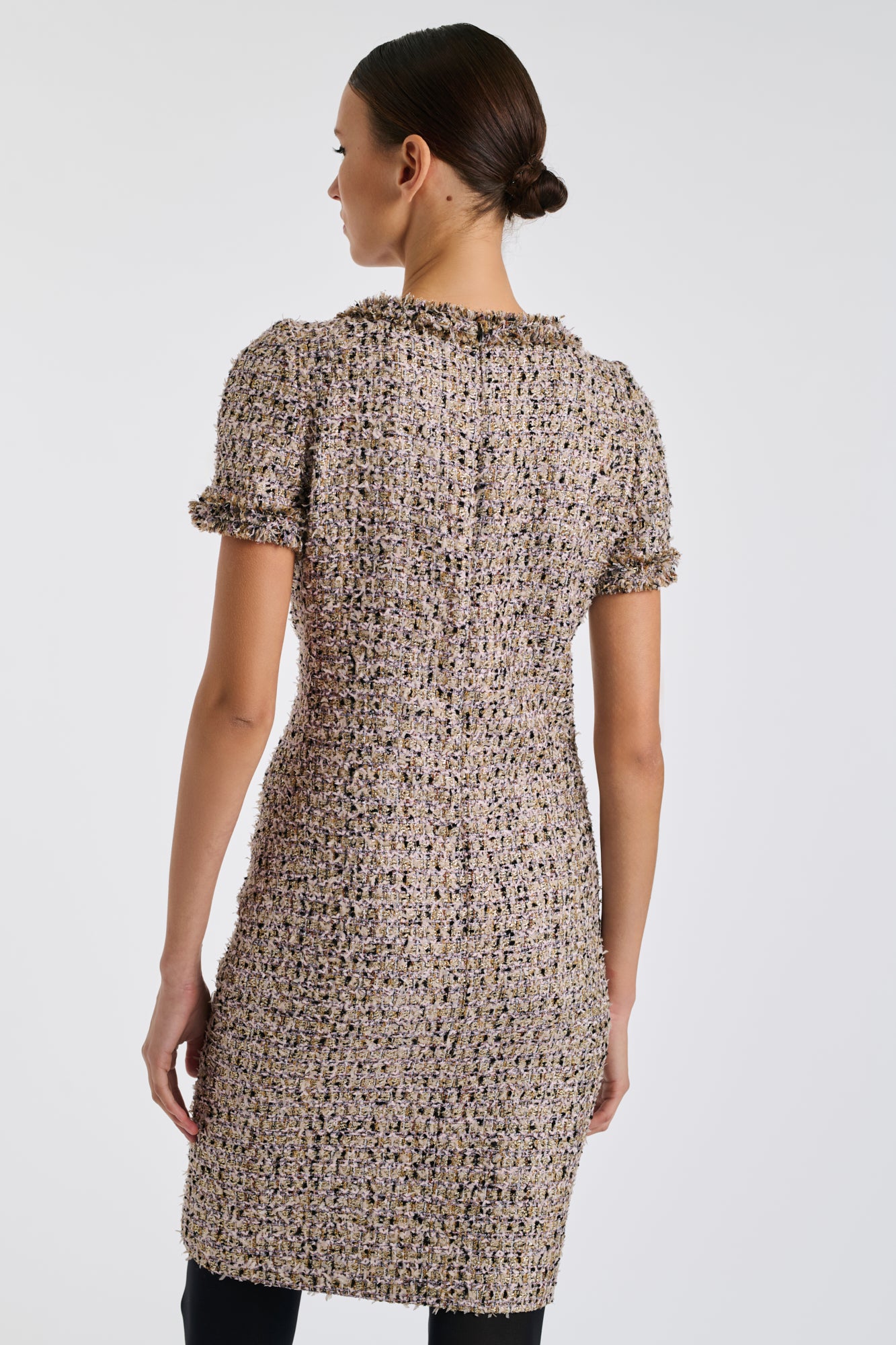 Robe en tweed frangé irisé