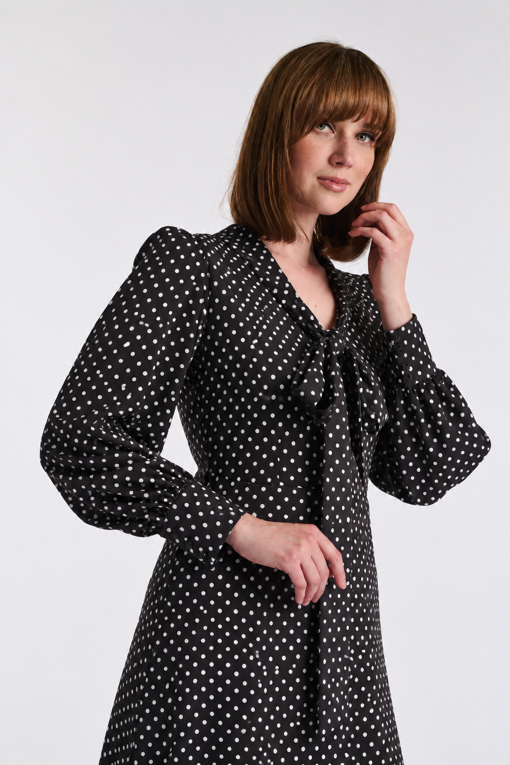 Robe longue imprimé pois