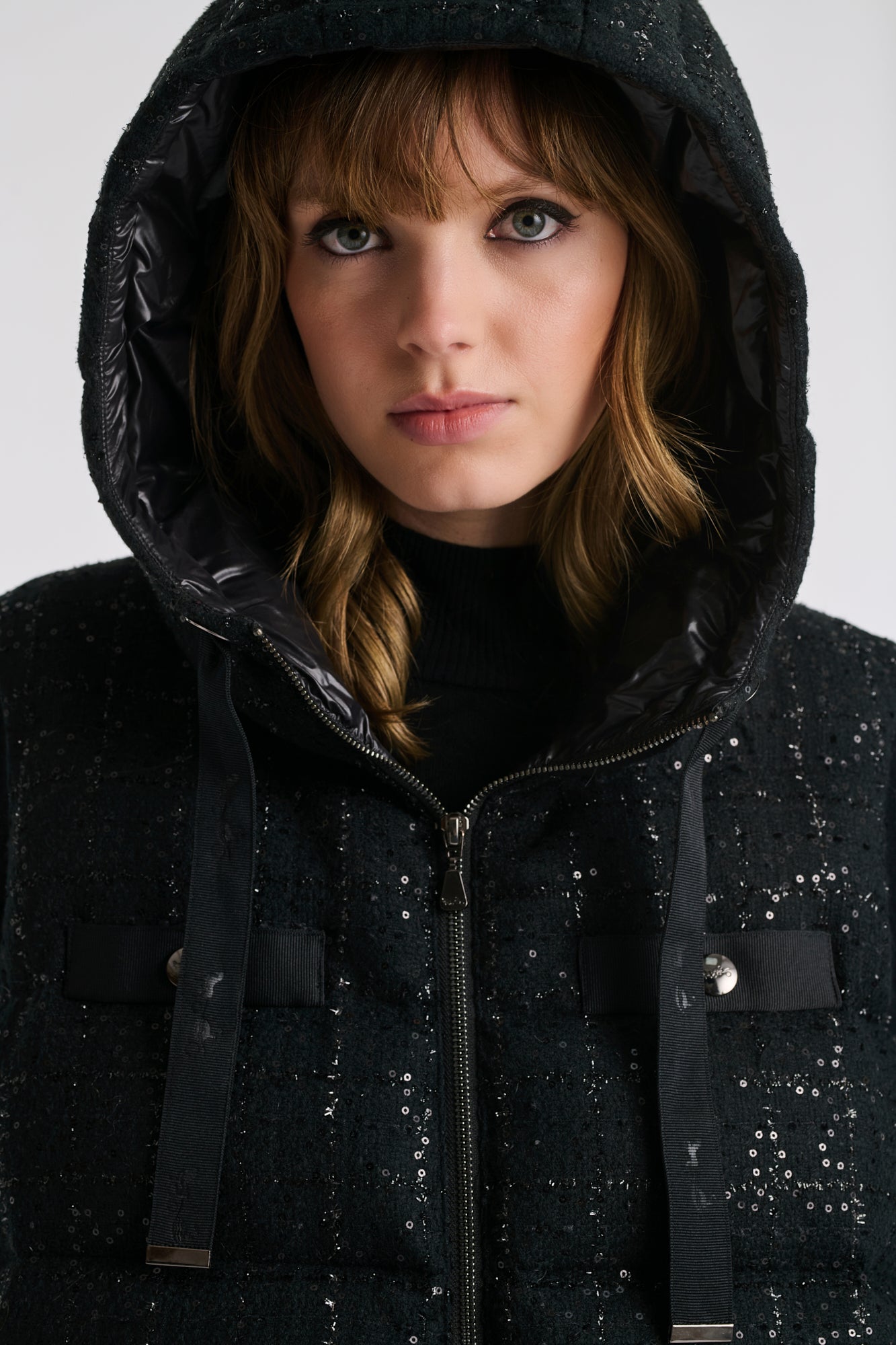 Sleeveless tweed jacket