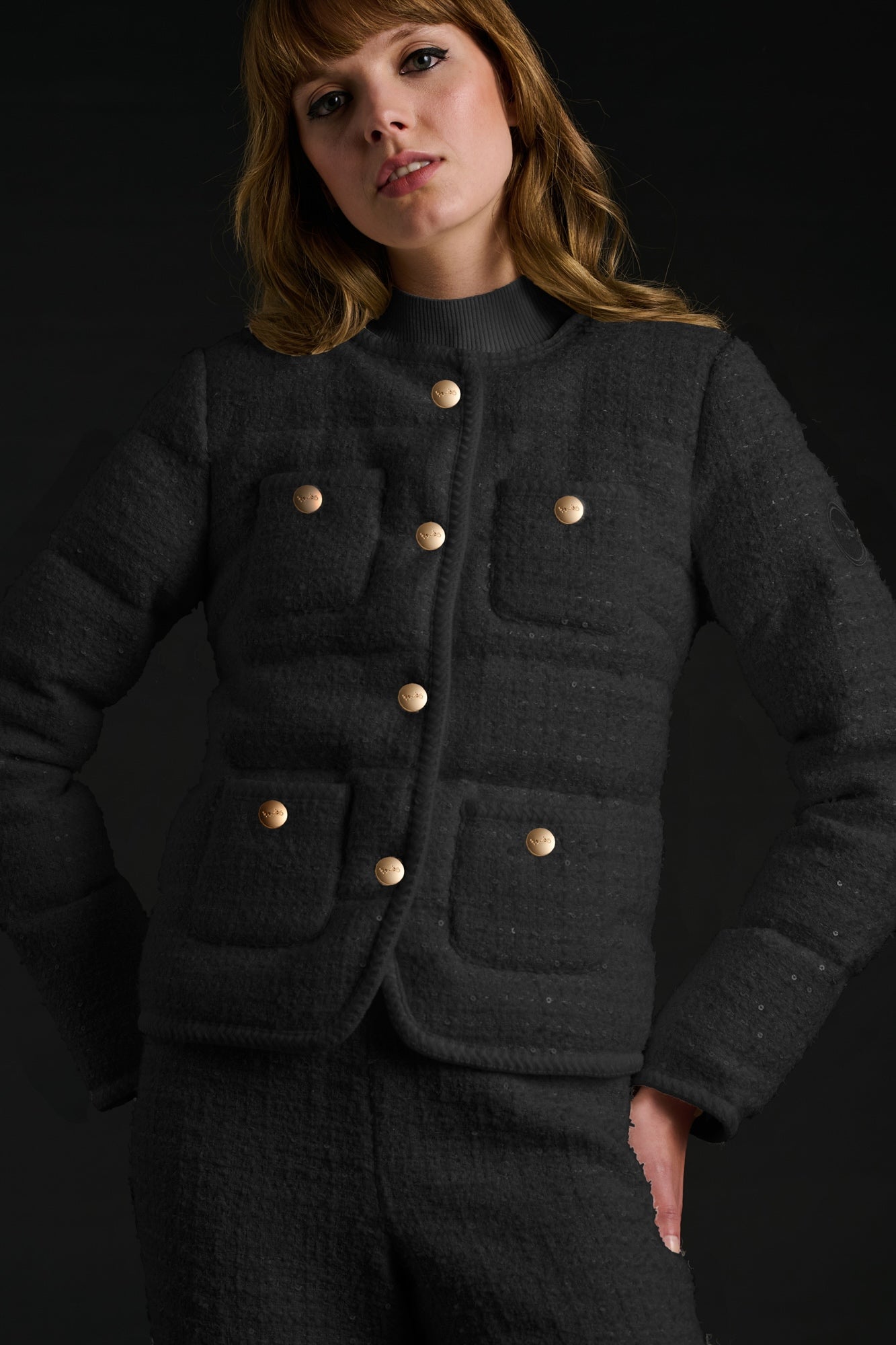 Doudoune légére en tweed