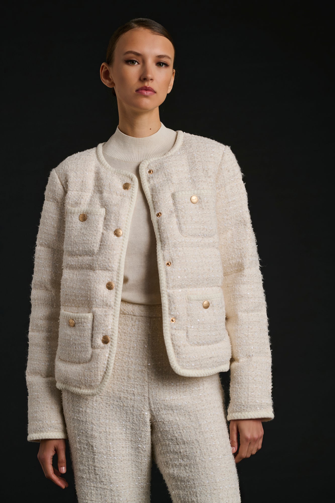 Doudoune légére en tweed