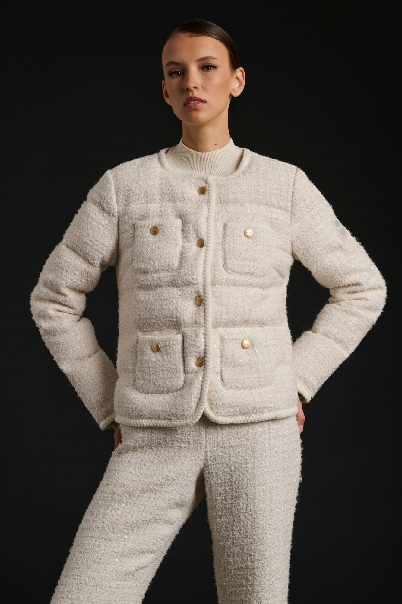 Doudoune légére en tweed