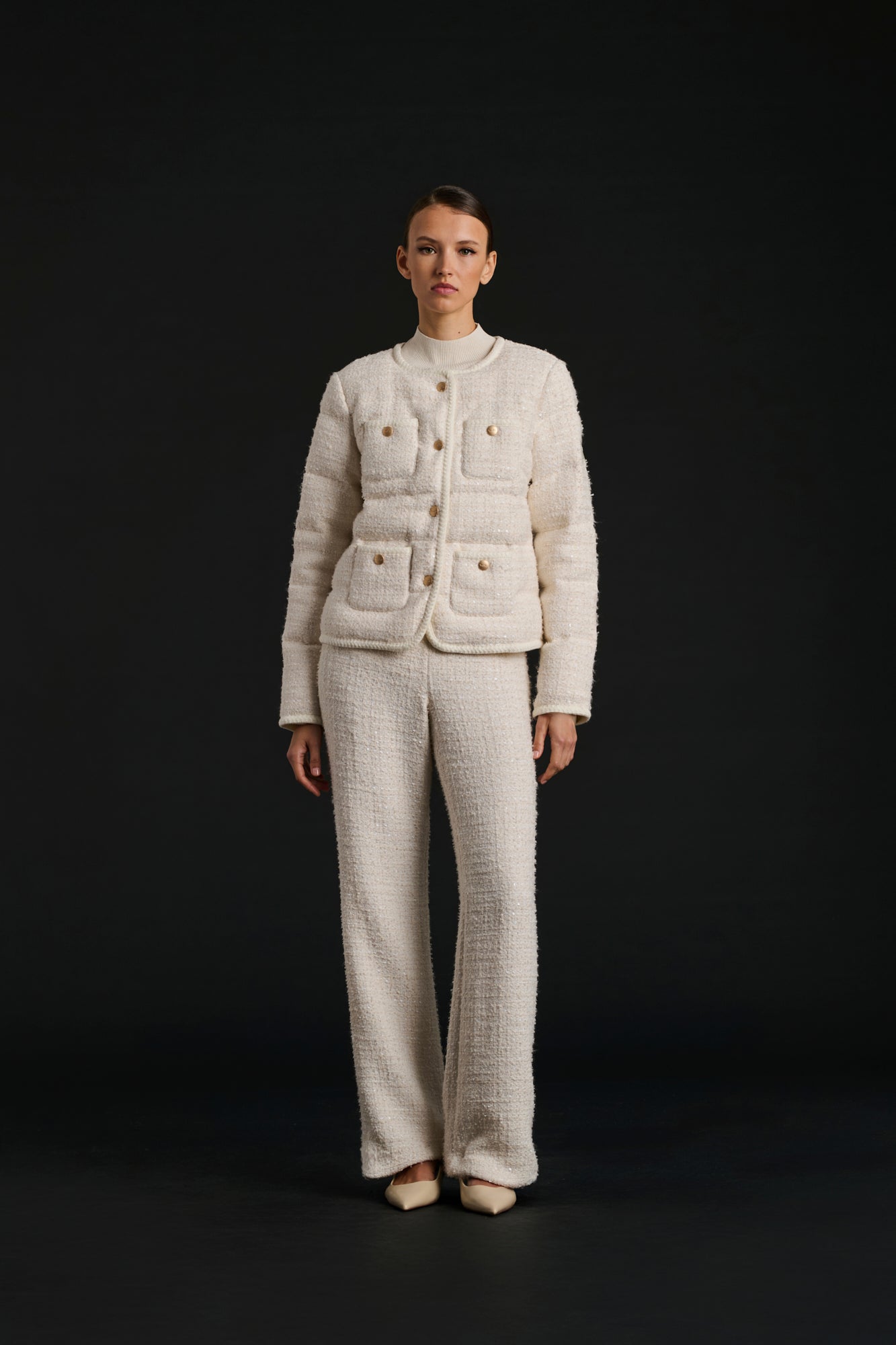 Doudoune légére en tweed