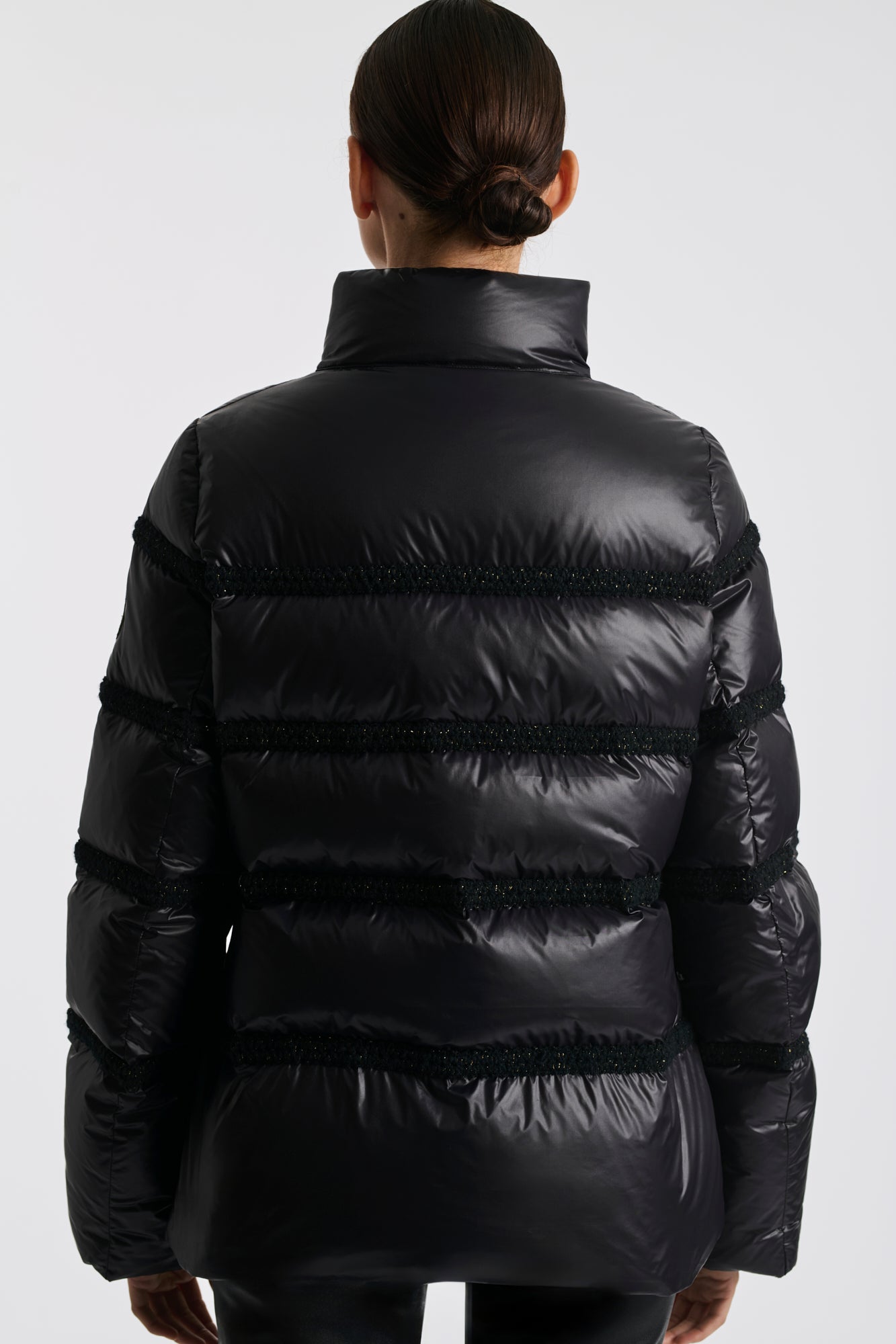 Black and gold down jacket