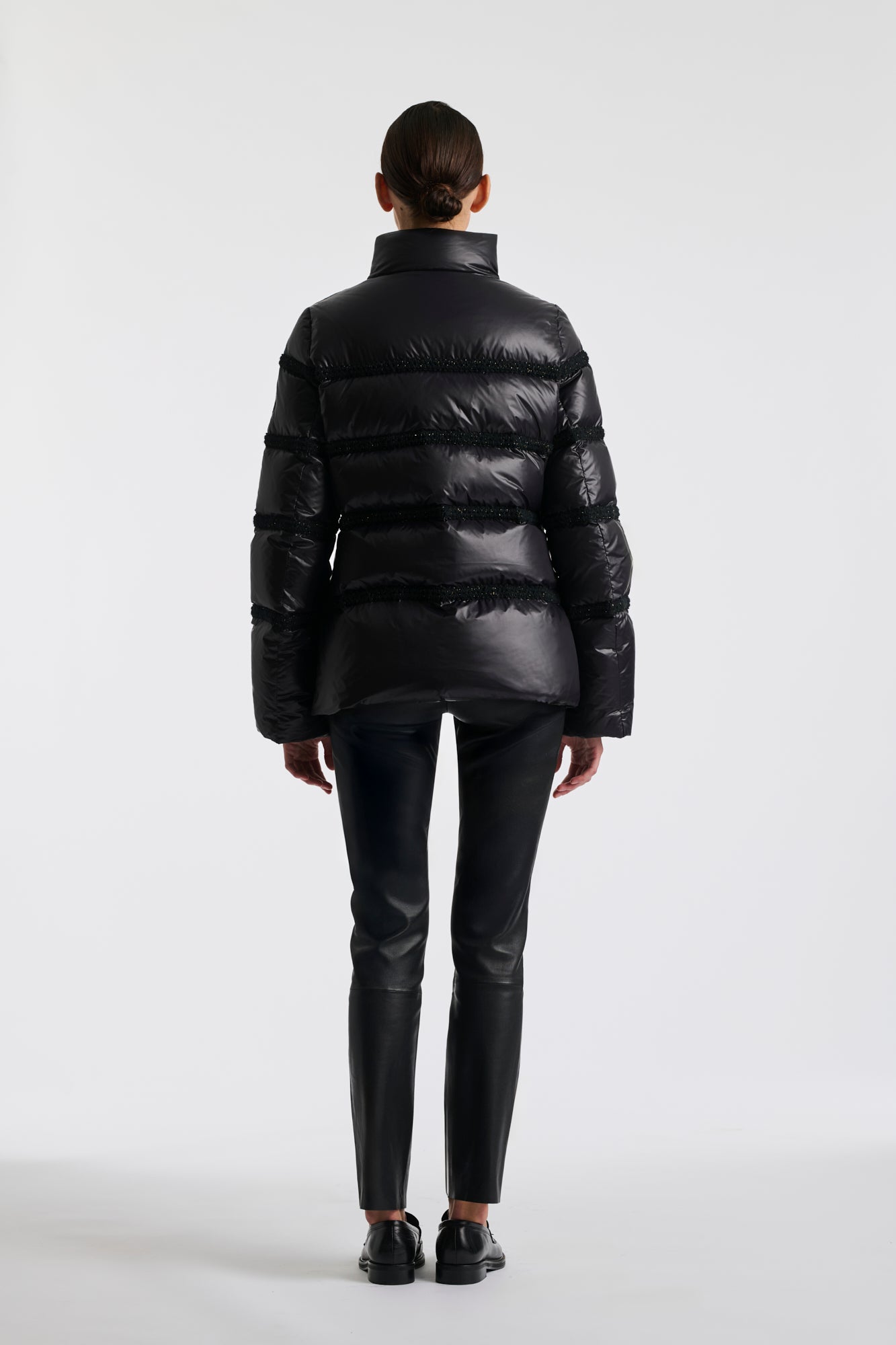 Black and gold down jacket