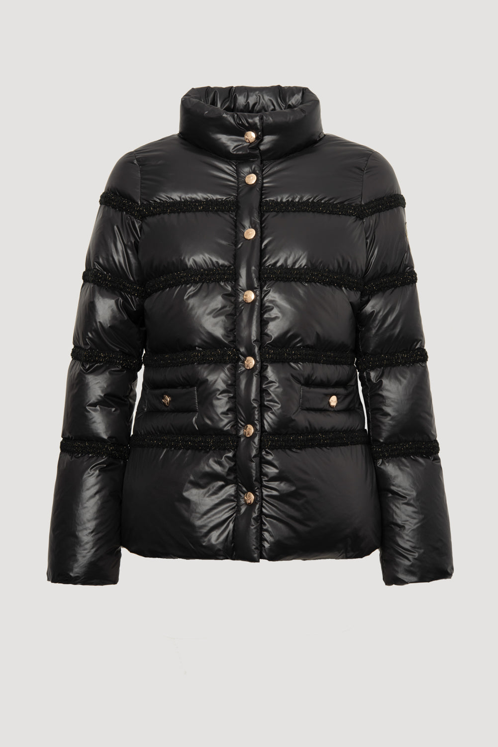 Black and gold down jacket