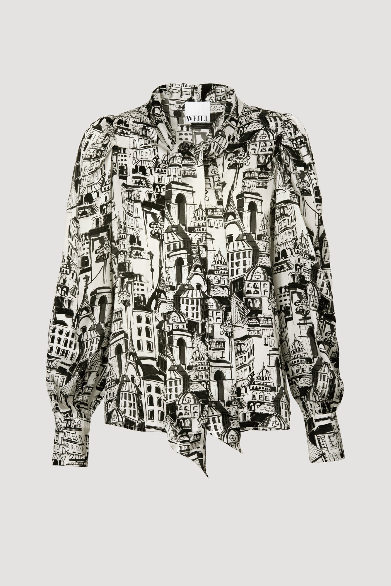 Blouse en soie imprimée paris