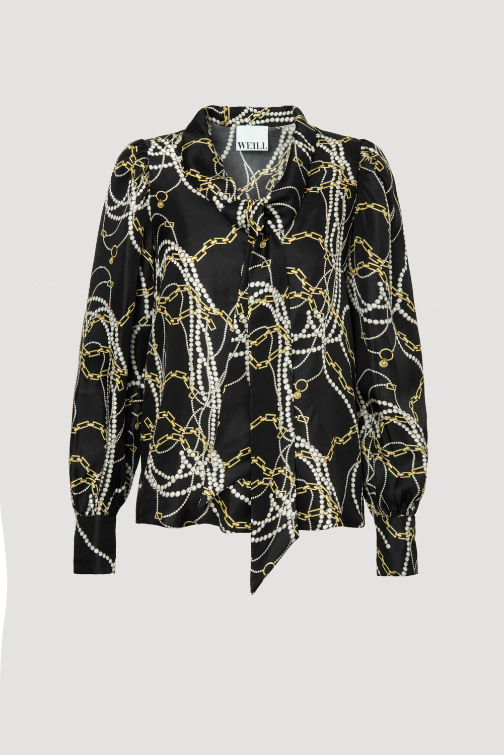 Blouse en soie imprimée bijoux