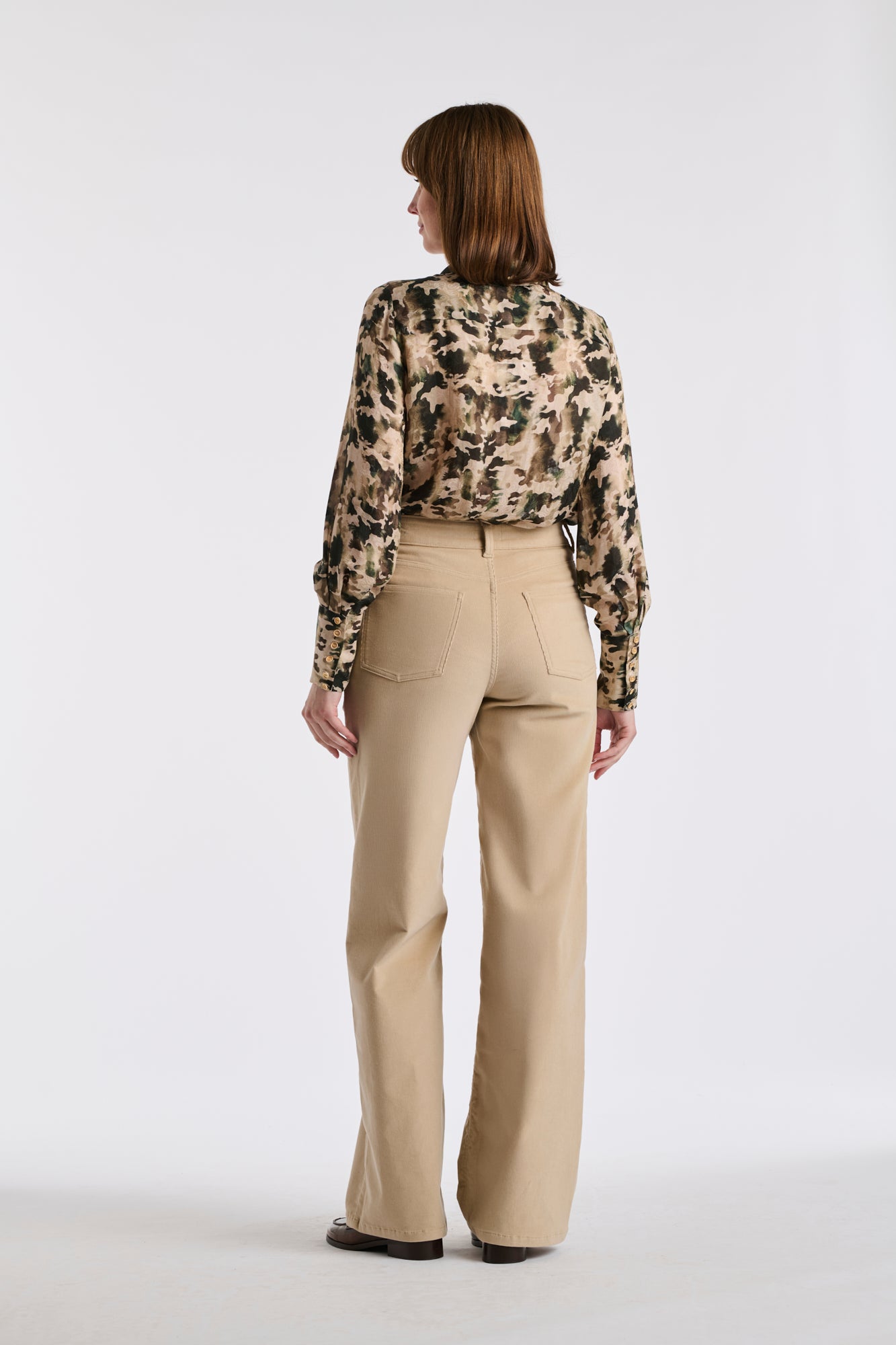 Chemise en soie imprimé camouflage