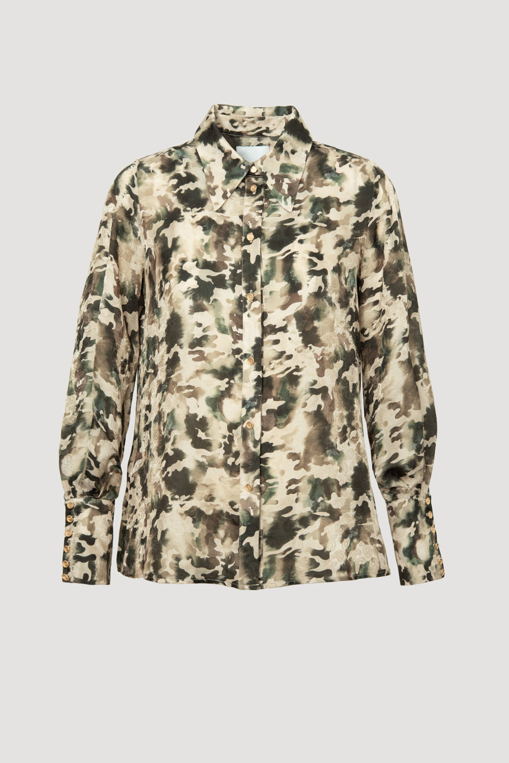 Chemise en soie imprimé camouflage