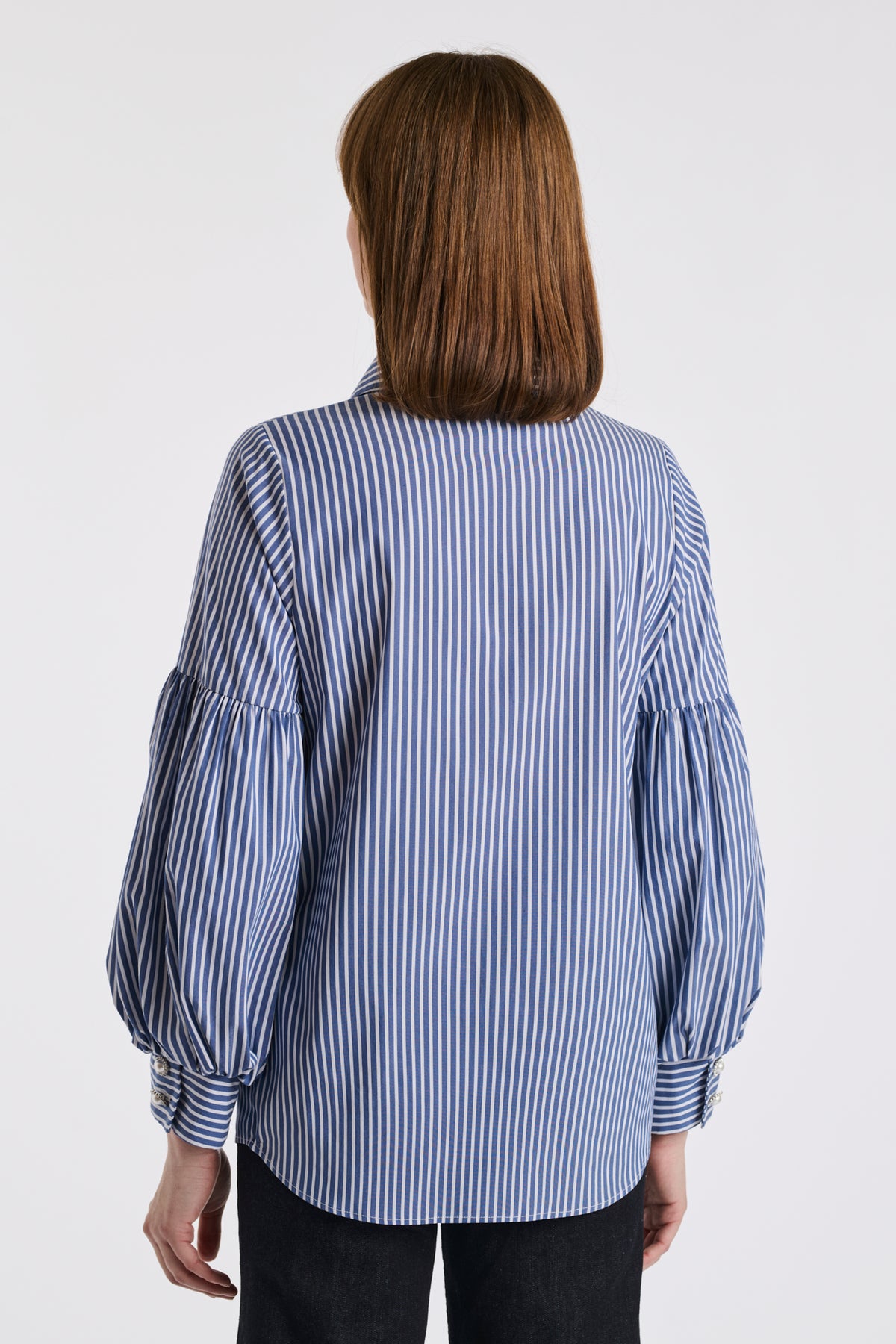 Chemise rayé à manches bouffantes