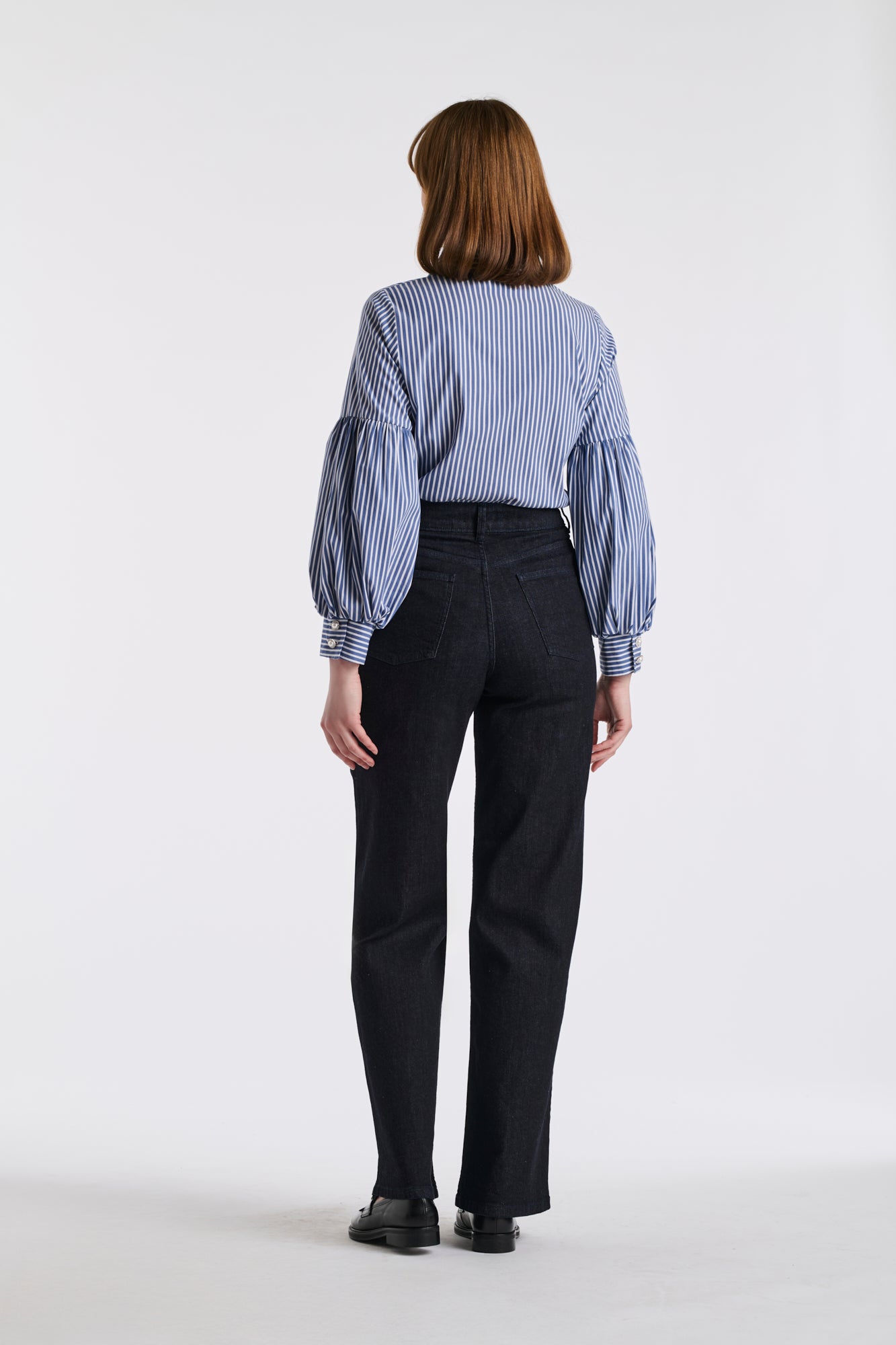 Chemise rayé à manches bouffantes