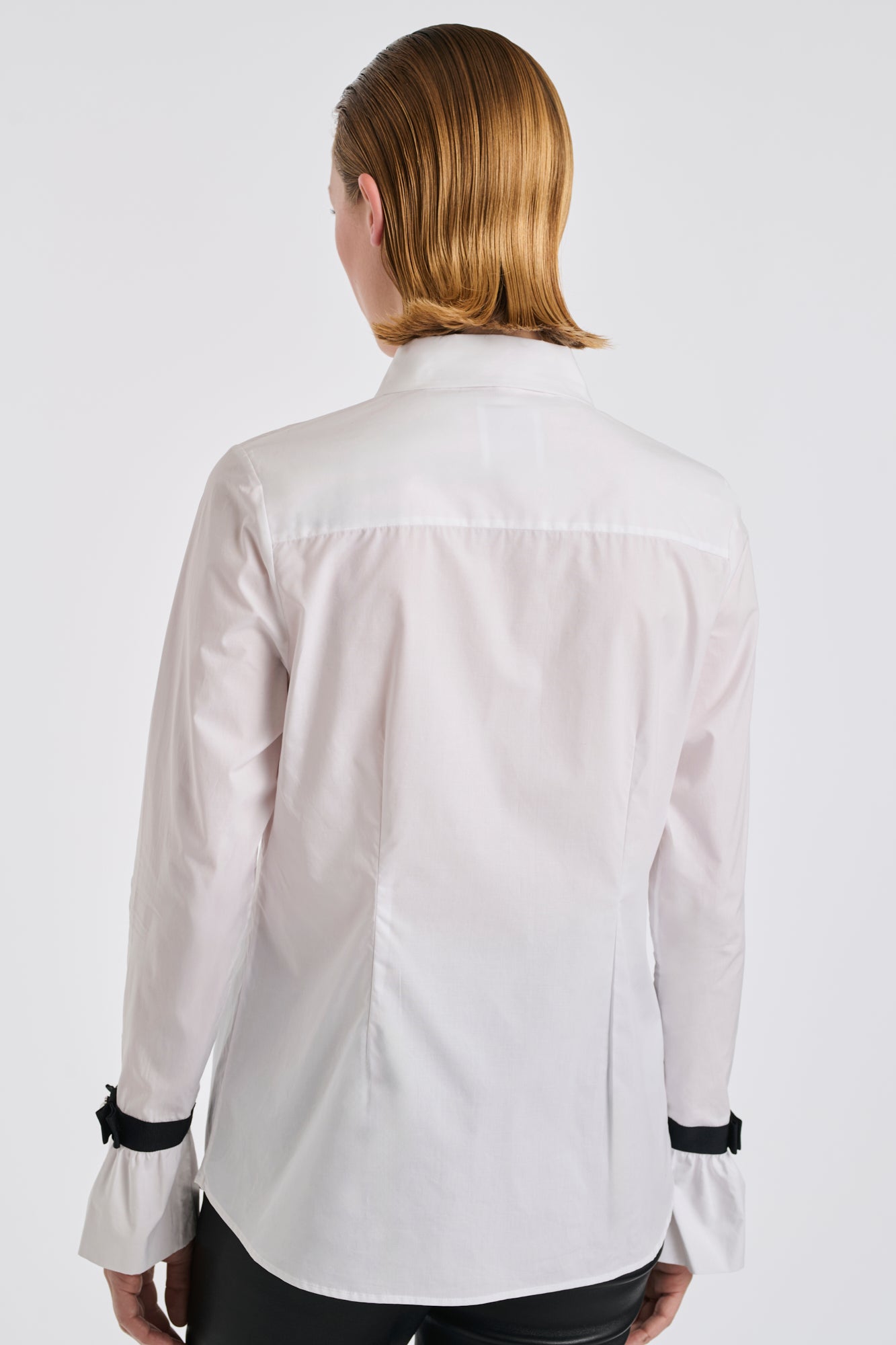 Chemise en popeline et détail gros grain