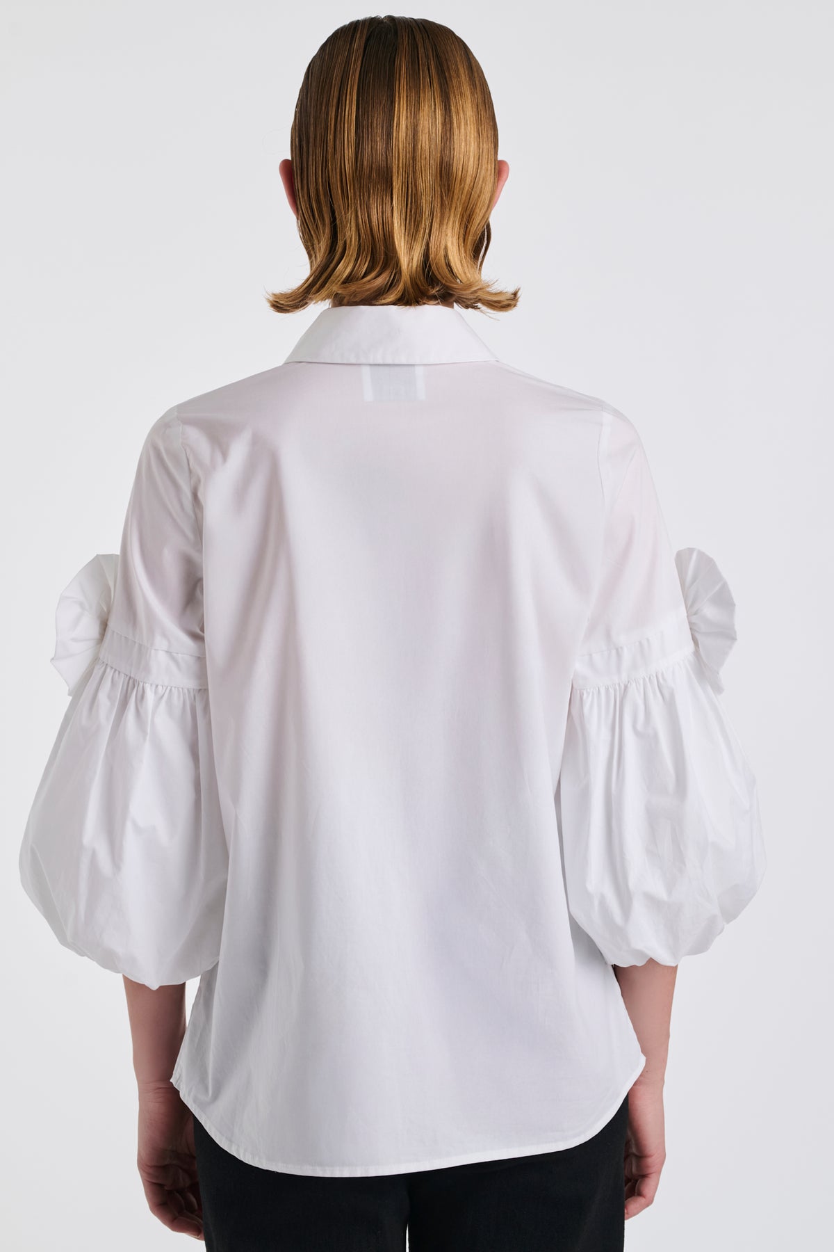 Chemise en popeline détails fleurs