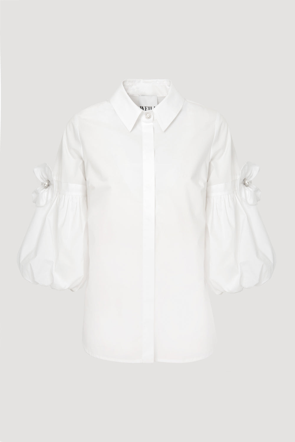Chemise en popeline détails fleurs
