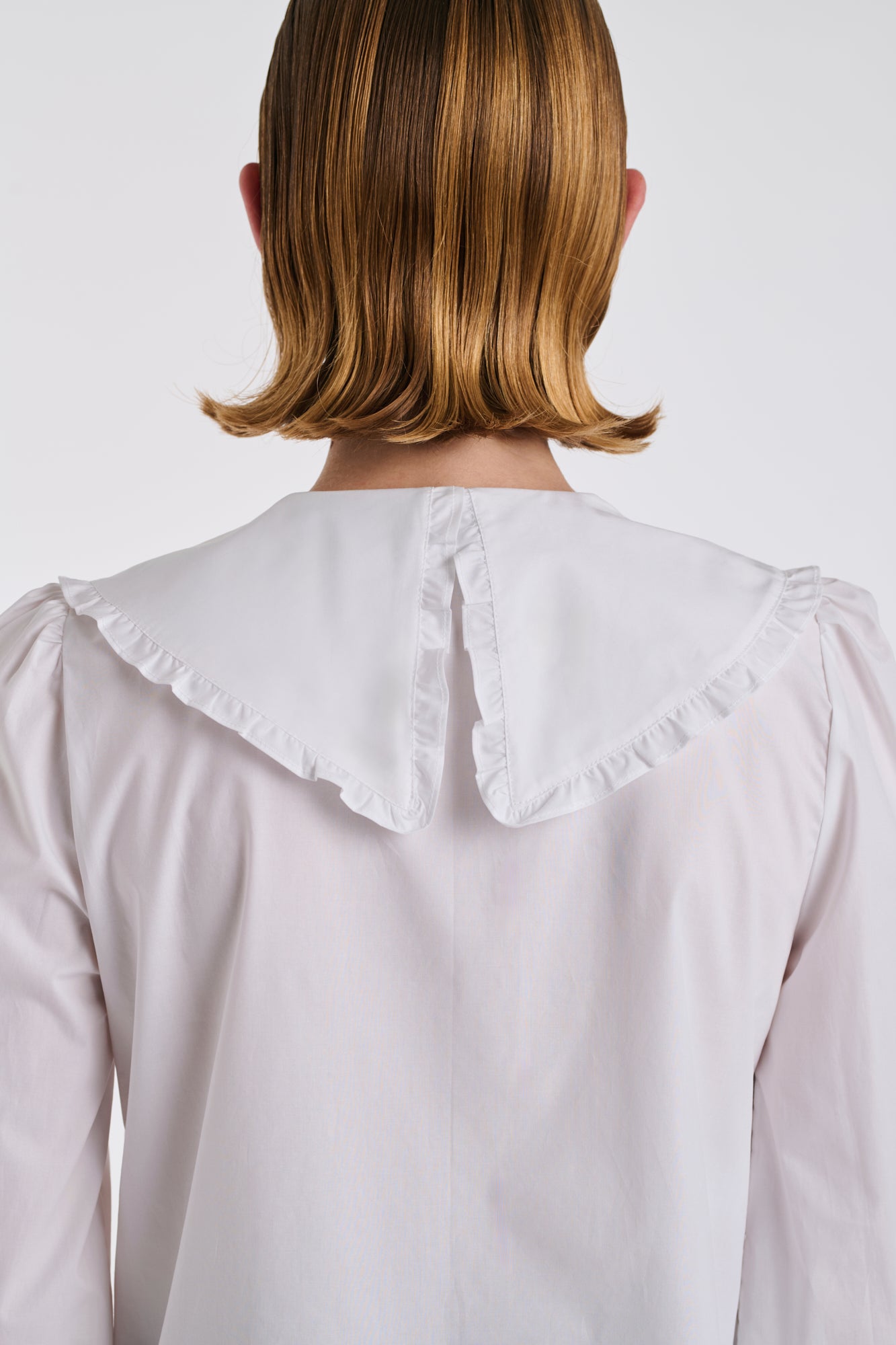 Chemise en popeline à col fantaisie