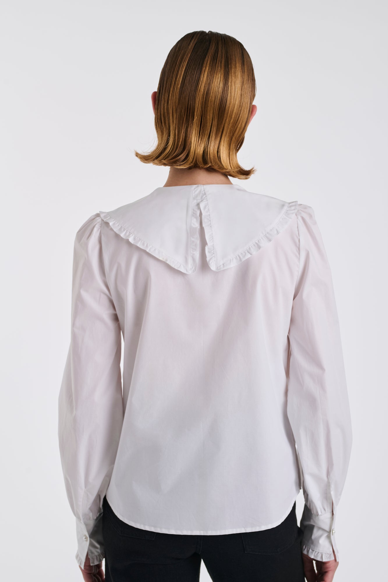 Chemise en popeline à col fantaisie