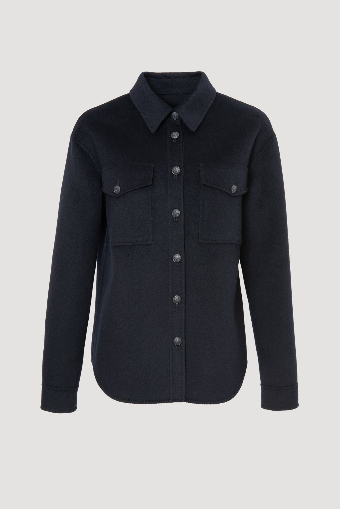 Double-sided wool and cashmere overshirt