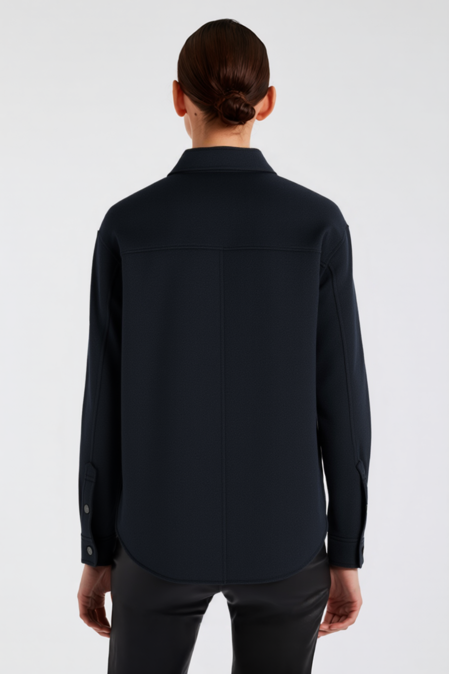 Surchemise double face en laine et cachemire