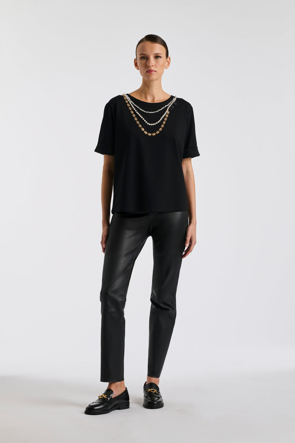 T-shirt perles et strass