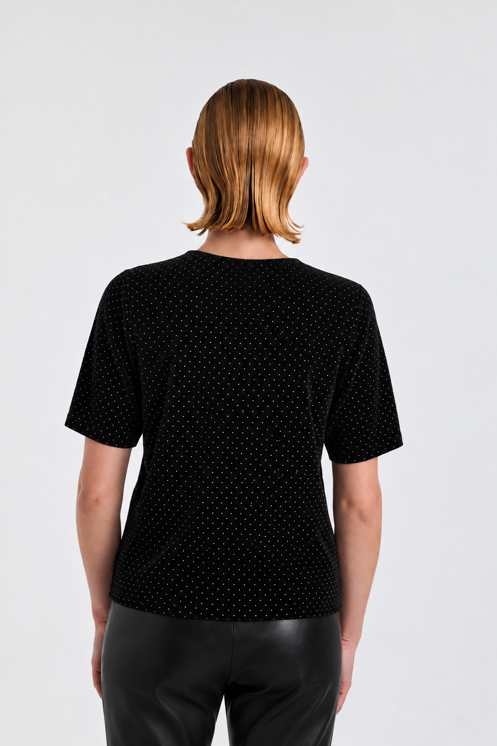 T-shirt en velours à strass