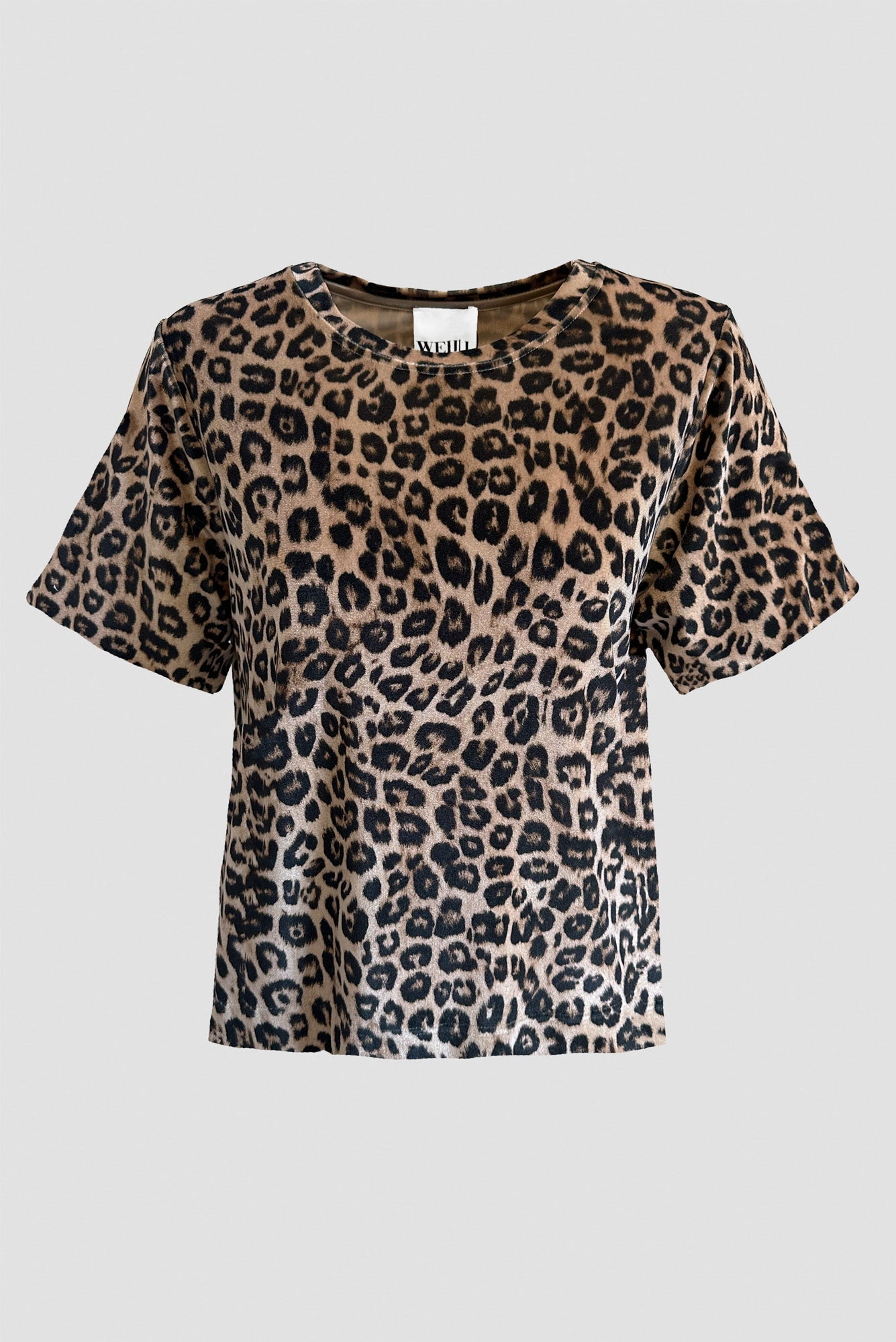 T-shirt en velours imprimé léopard