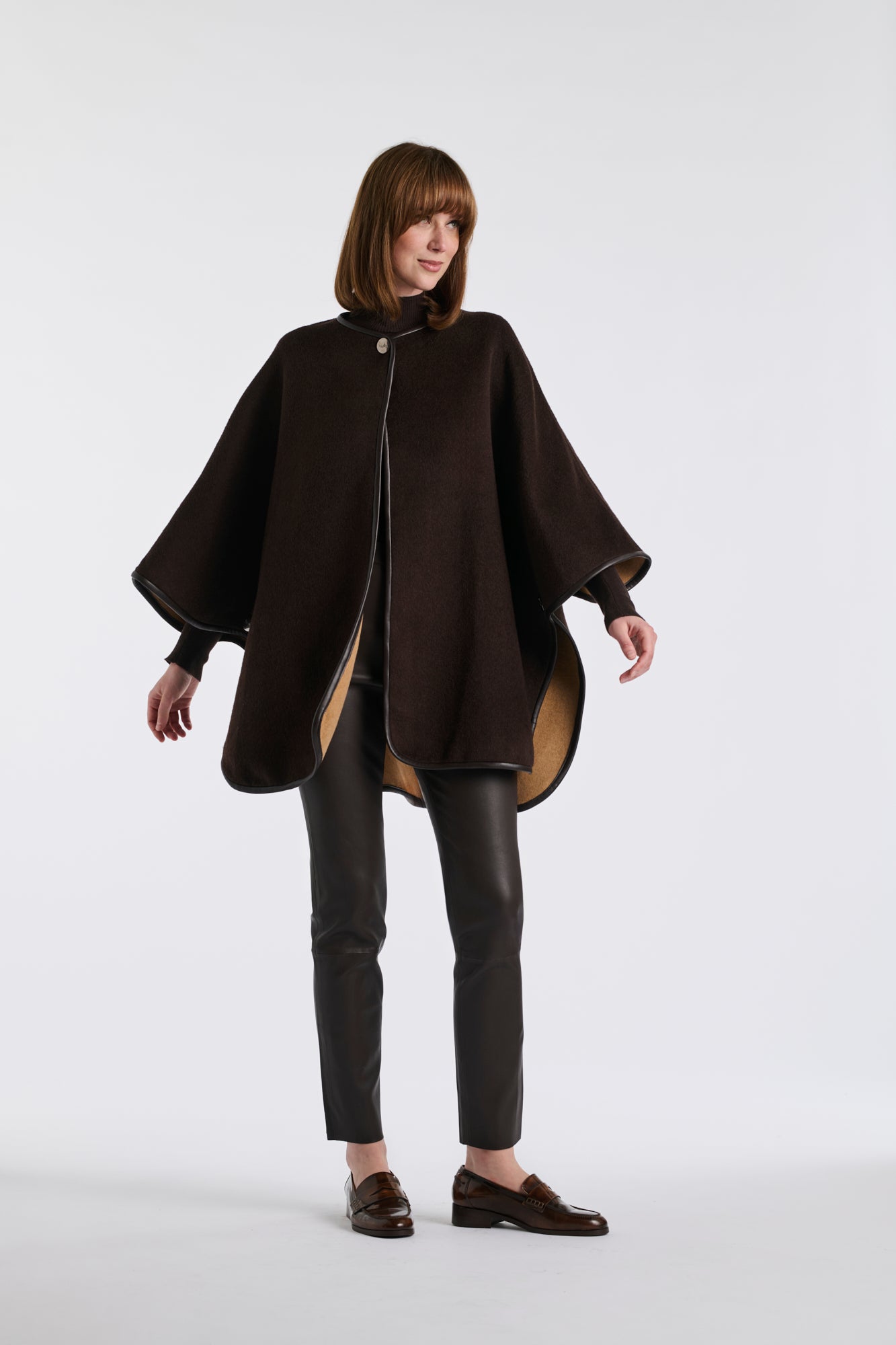 Cape en laine double face