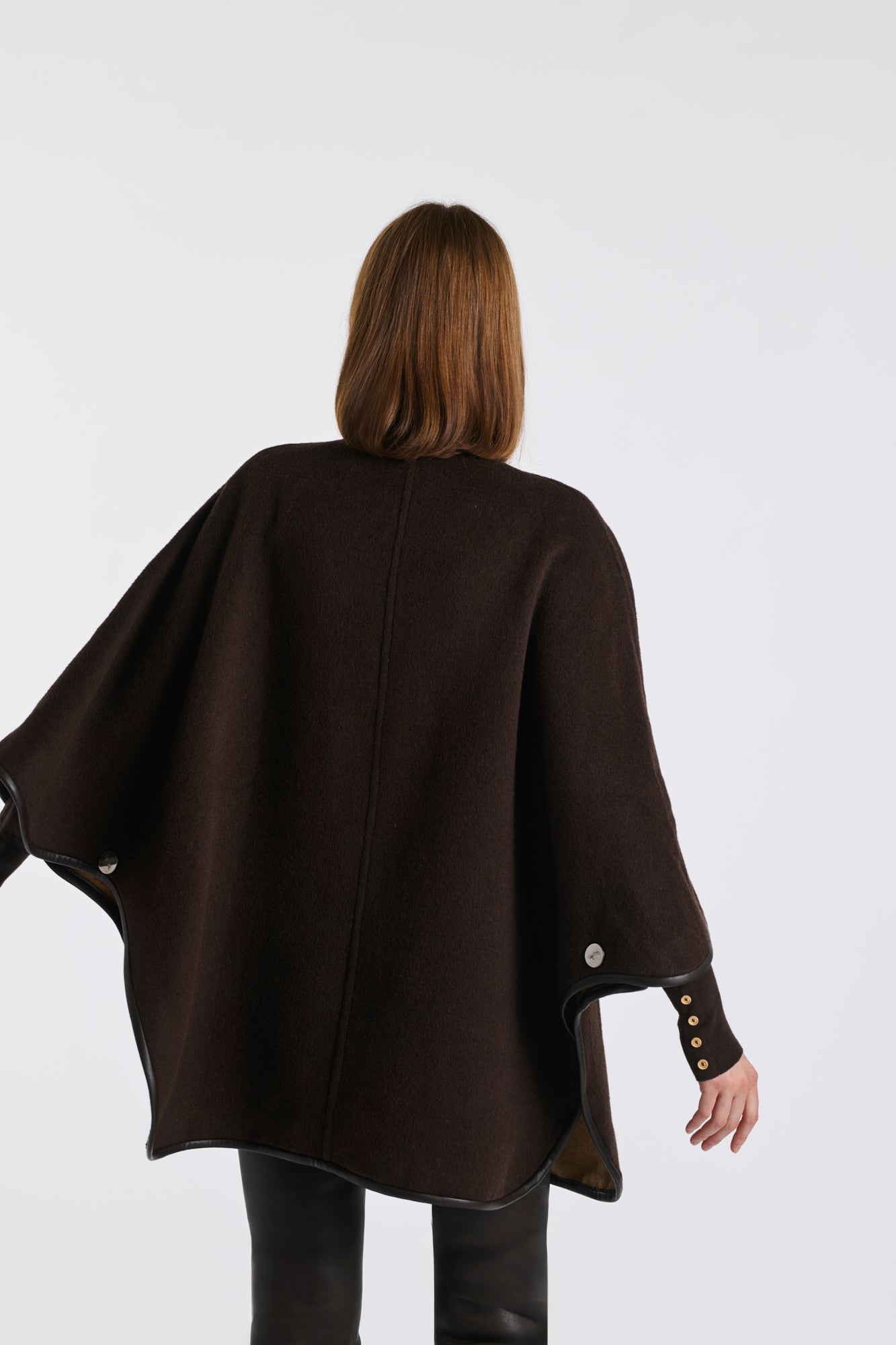 Cape en laine double face