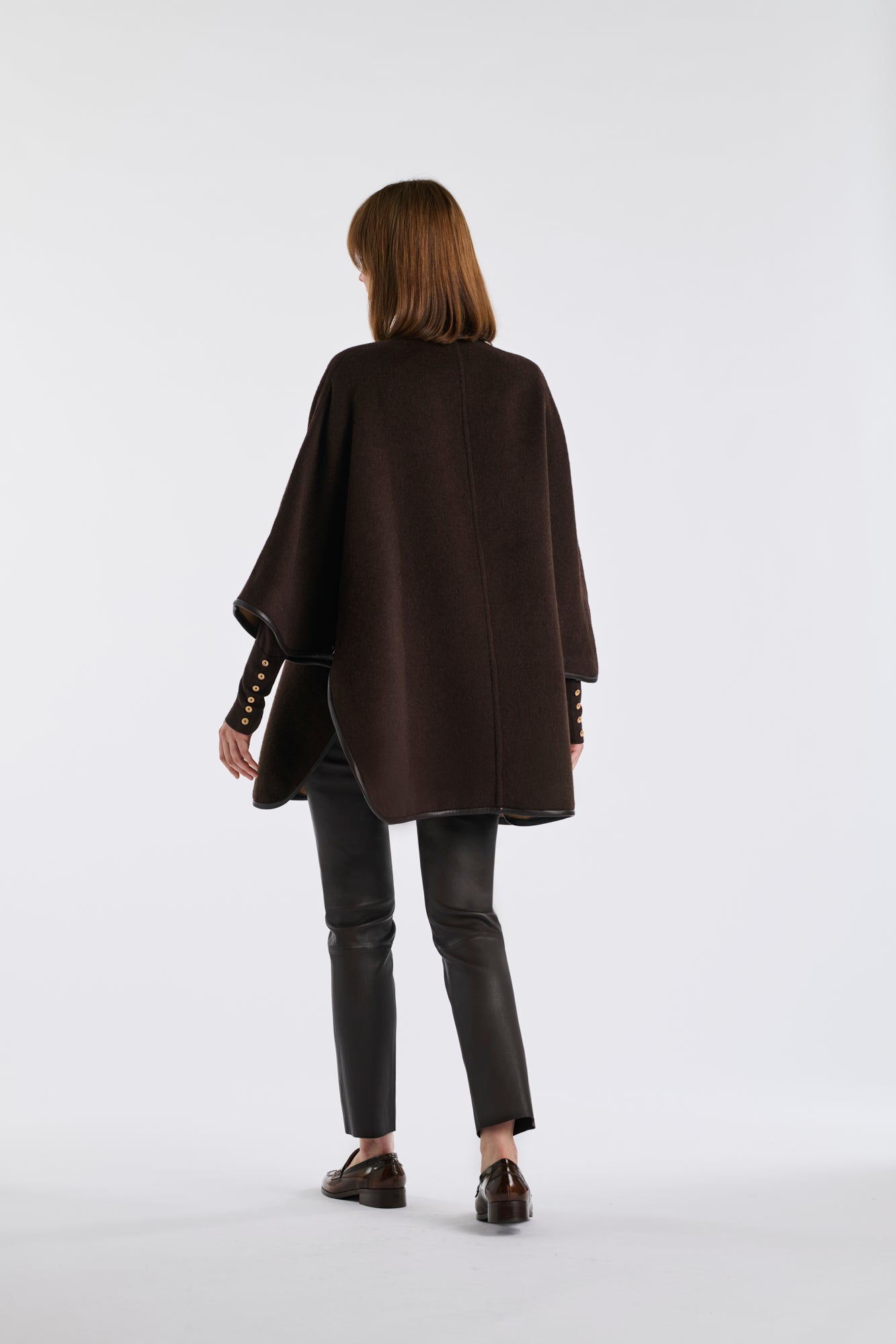 Cape en laine double face