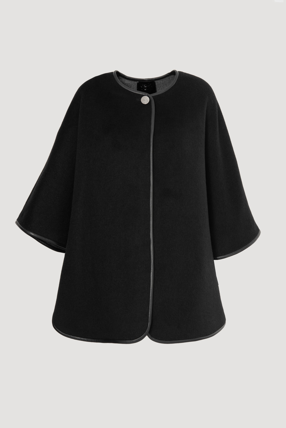 Cape en laine double face