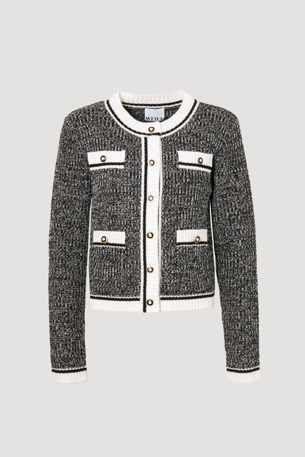 Cardigan bicolore en maille