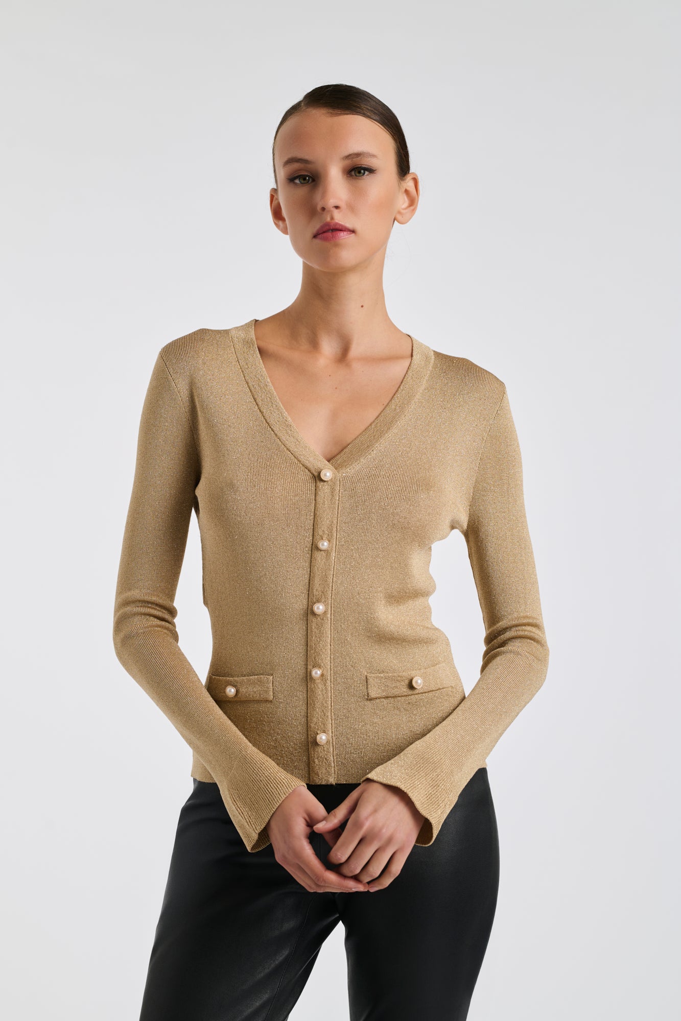 Cardigan en maille lurex