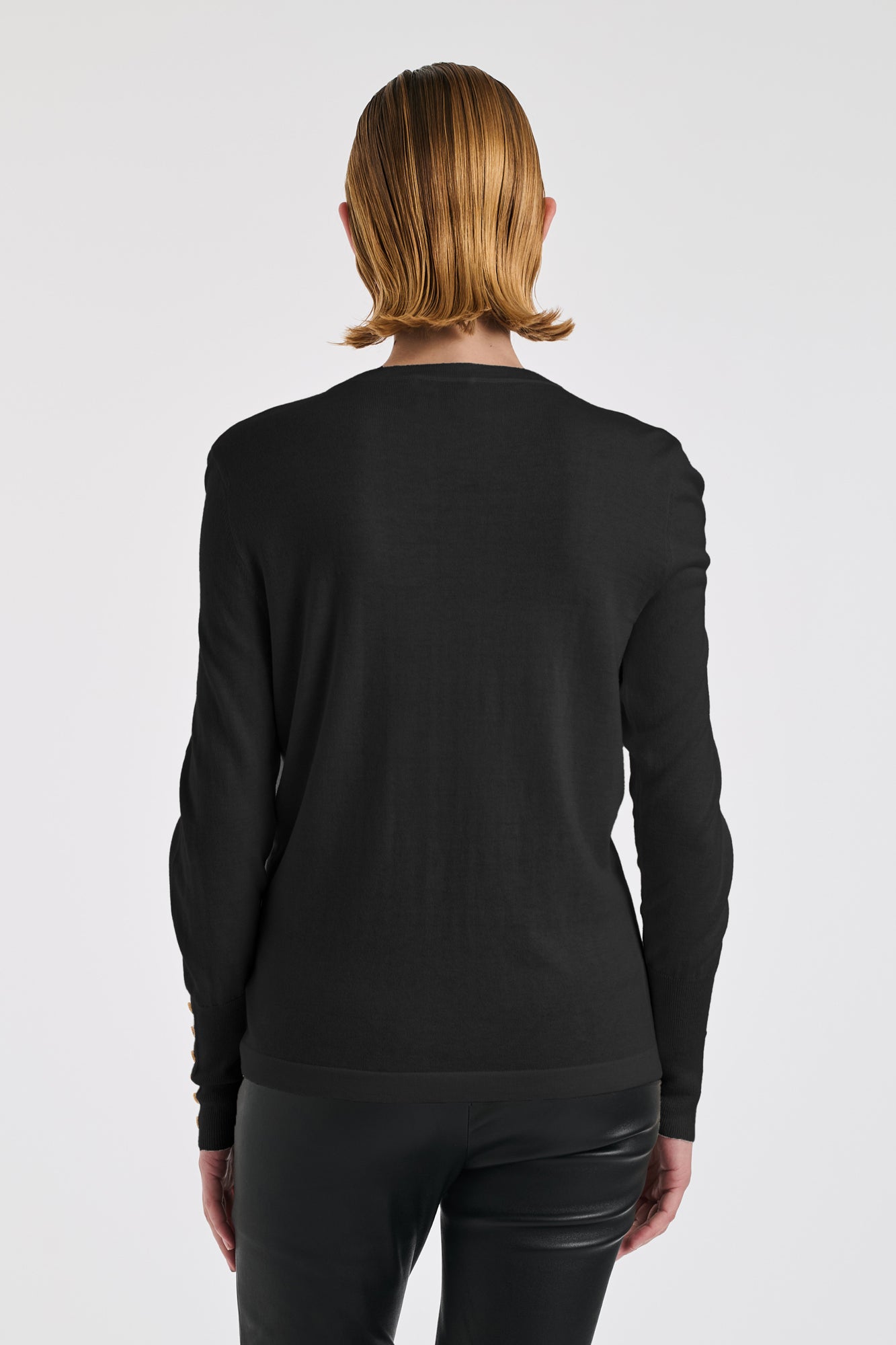 Pull col rond en soie et cachemire