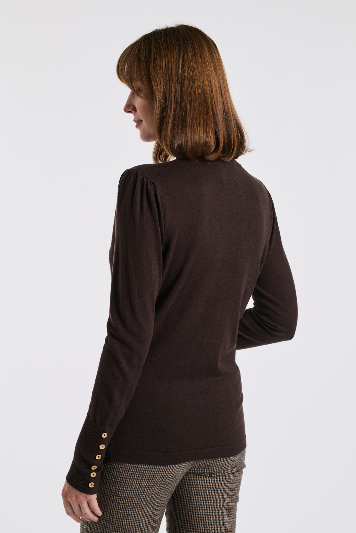 Pull col montant en soie et laine