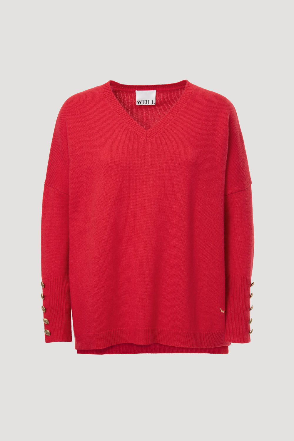 Pull col v en cachemire mélangé