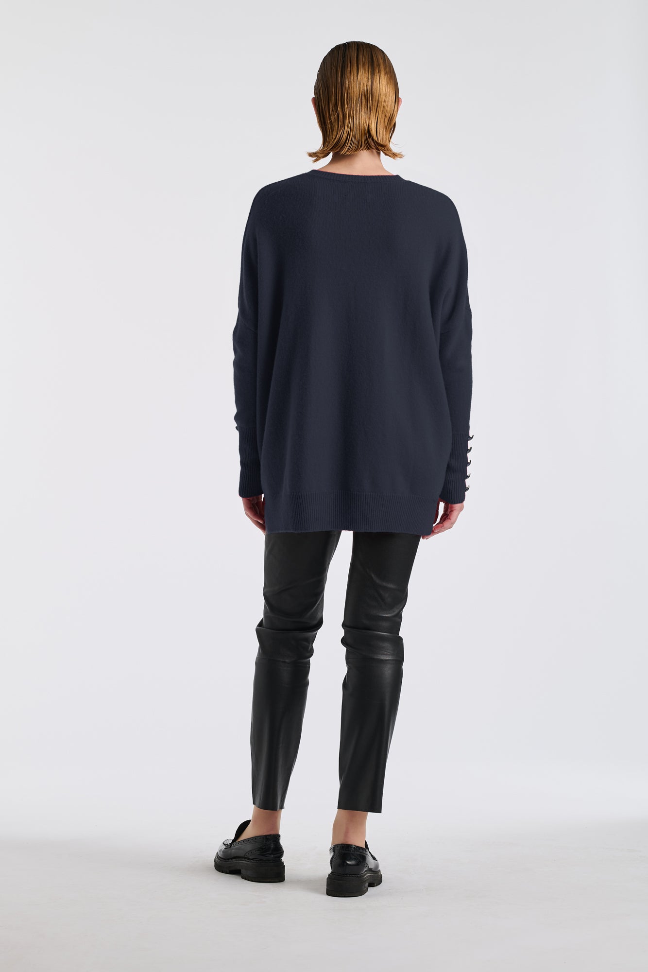 Pull col v en cachemire mélangé